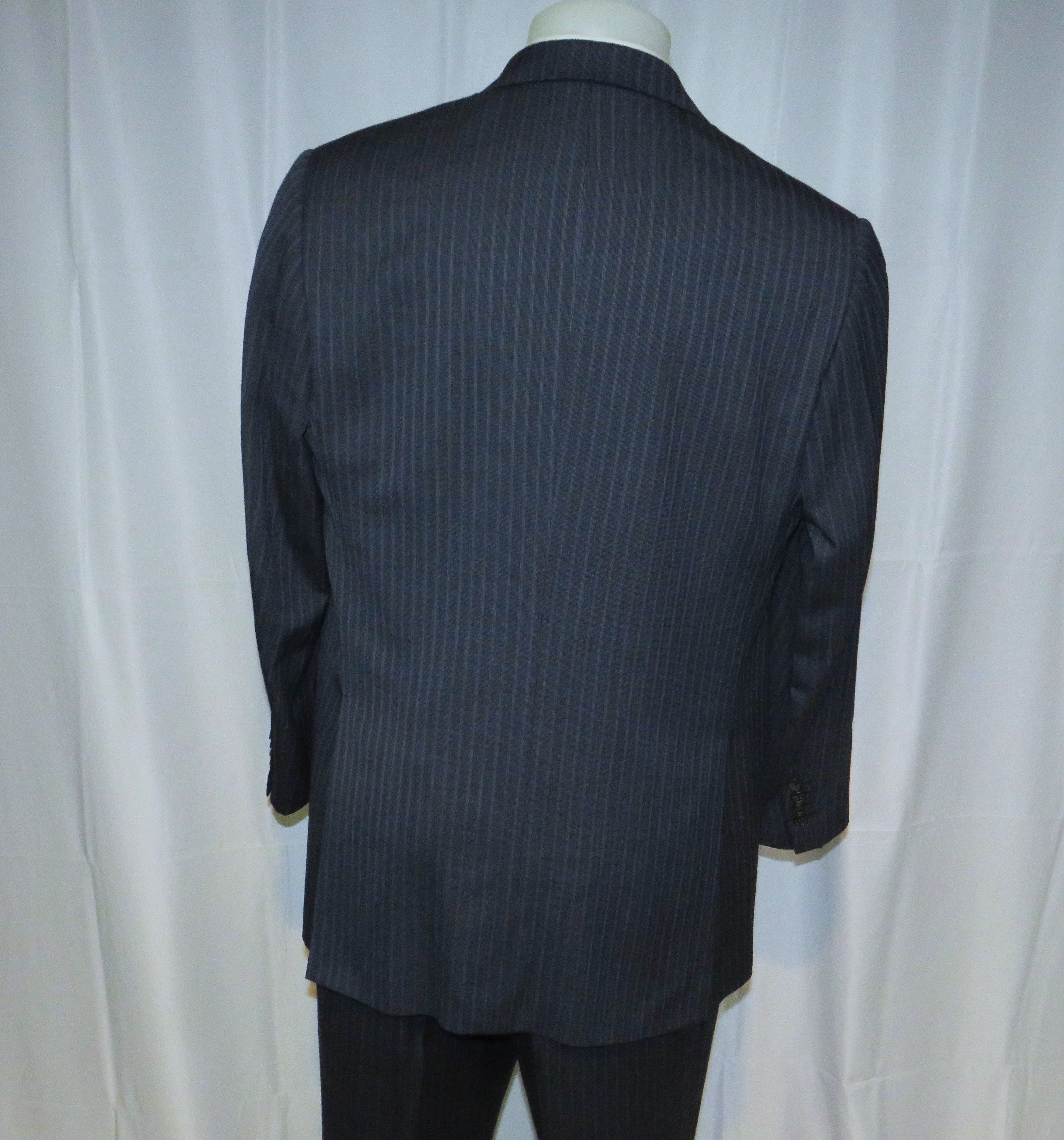 Other Marcello Vero x D’avenza Cashmere Blue Stripe Suit 43R Size 42R - 12 Thumbnail