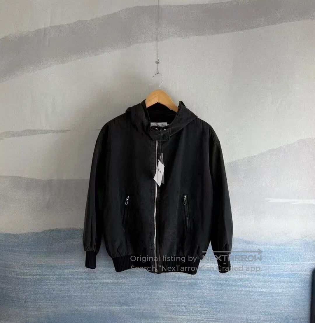 Dior Dior Black Distressed Zip-Up Hooded Jacket| Size XXS / US 00 / IT 34 - 1 Thumbnail