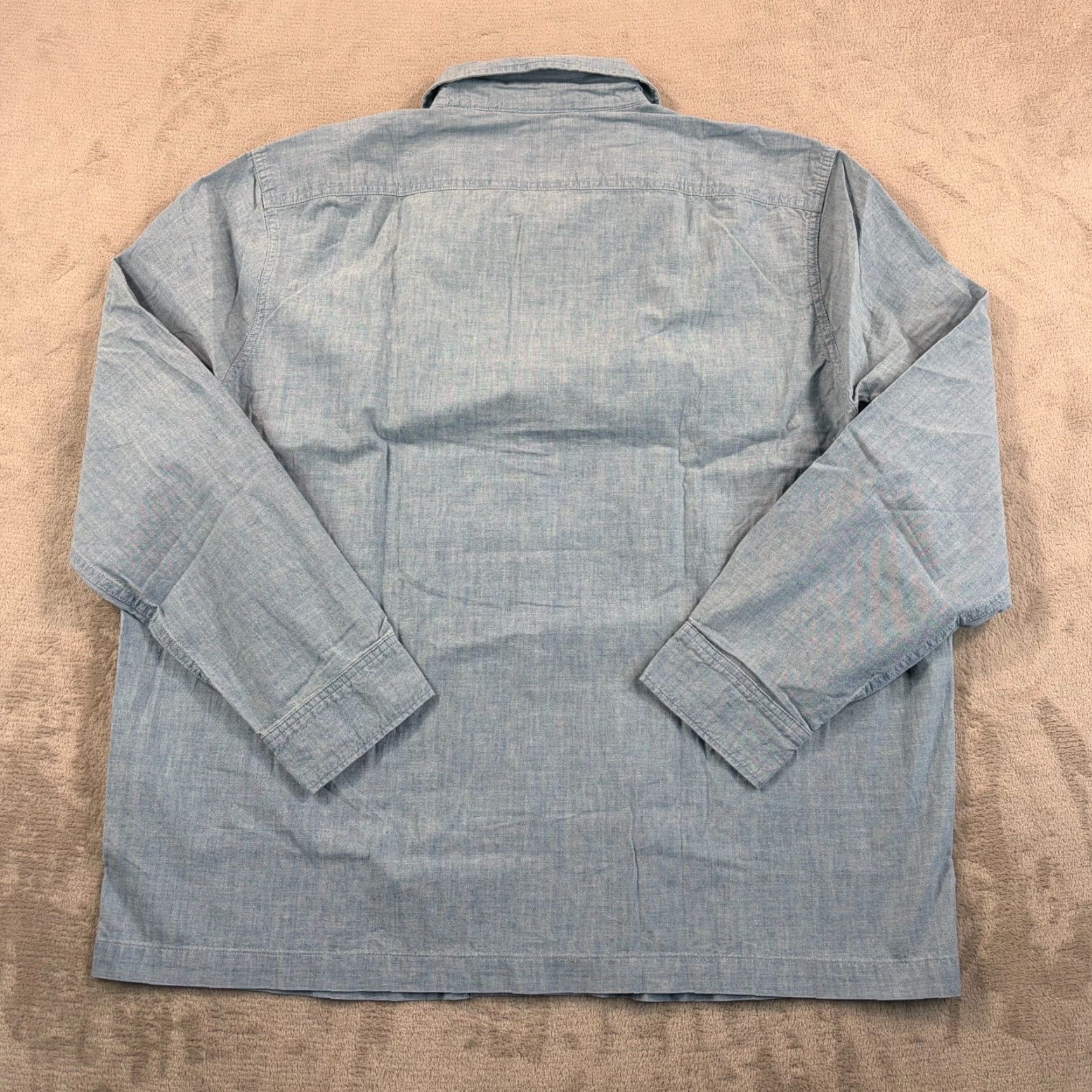Todd Snyder Todd Snyder Relaxed Chambray CPO Overshirt in Bleached Indigo Men 2XL NWT Size US XXL / EU 58 / 5 - 6 Thumbnail