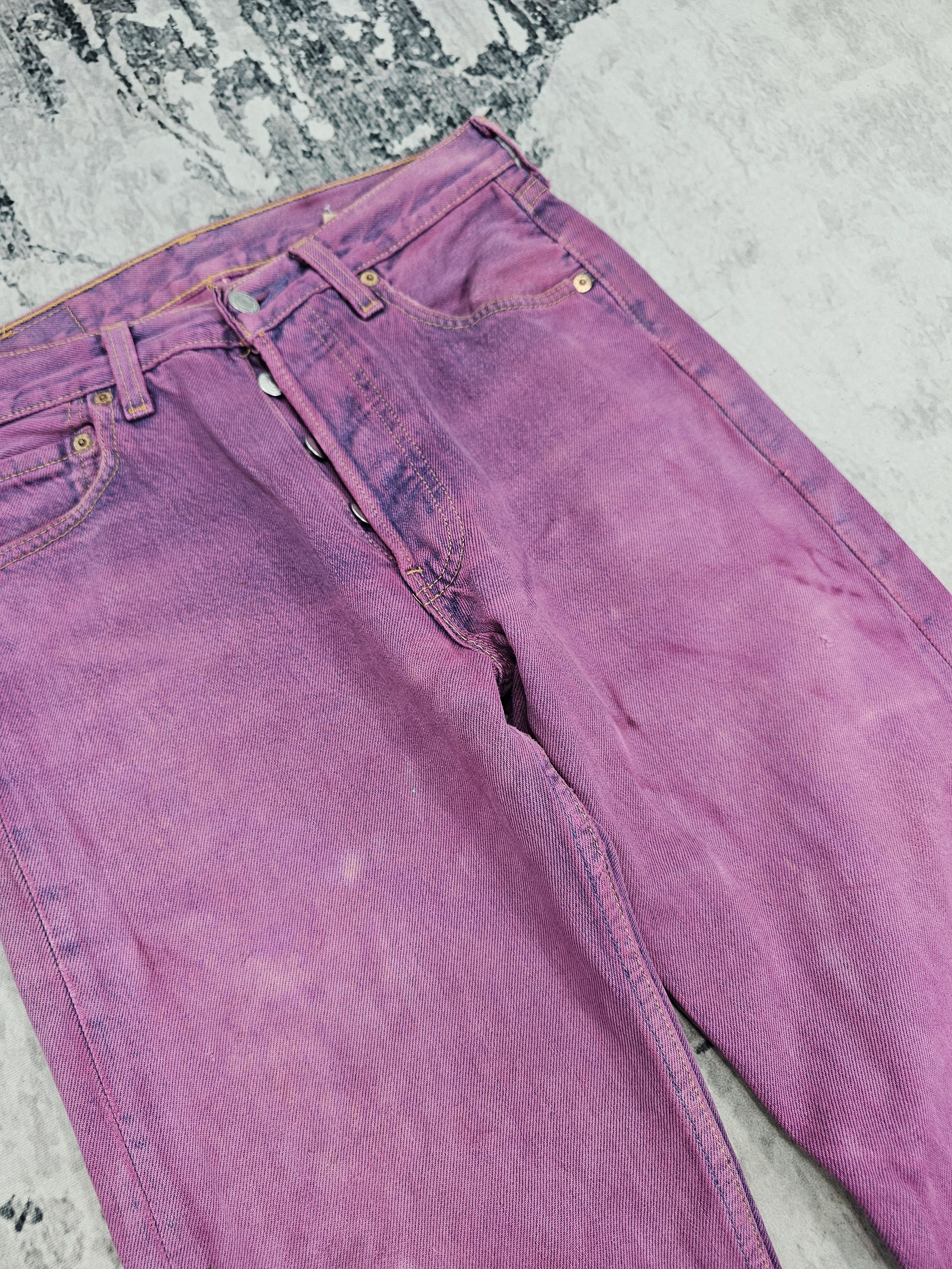 Levi's Vintage Clothing Vtg 90'S LEVIS 501 Purple Faded Stain Jean Made In USA L0511 Size US 28 / EU 44 - 5 Thumbnail
