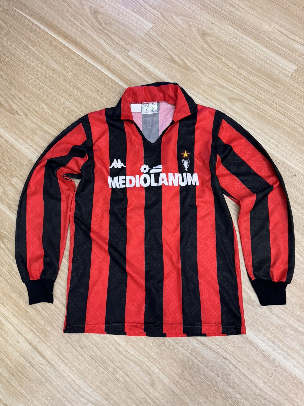 Kappa 1989-90 Ac Milan Shirt Kappa Mediolanum Player L Size US L / EU 52-54 / 3 - 1 Thumbnail