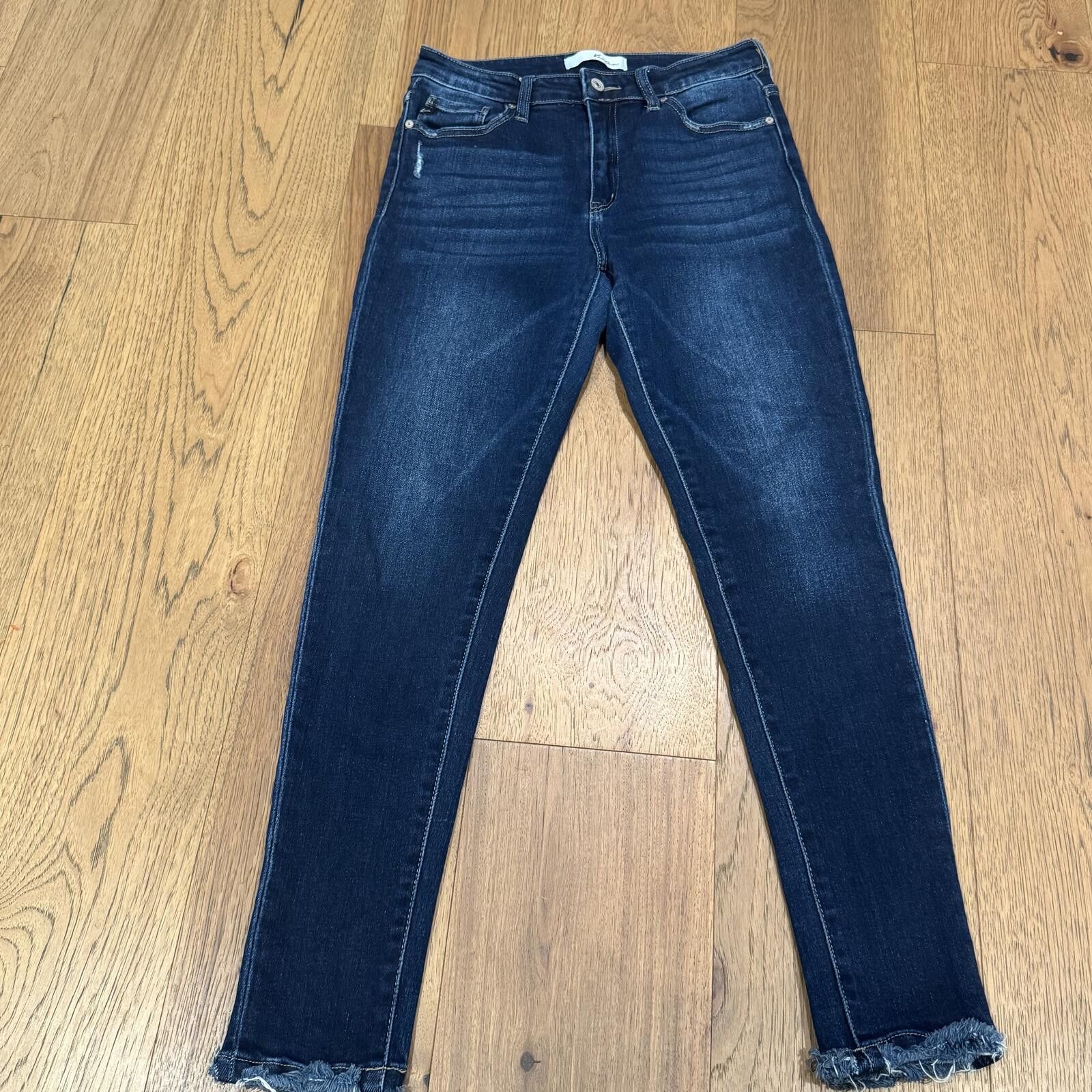 Kancan USA Kancan Dark Blue Skinny Jeans with Raw Hem 9/28 Size 28" / US 6 / IT 42 - 2 Thumbnail