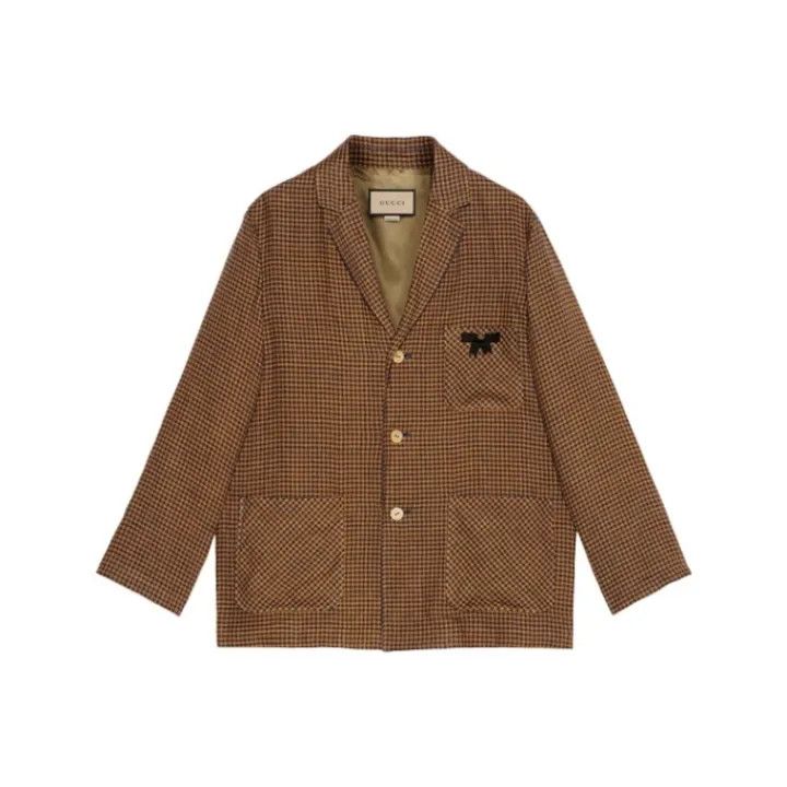 Gucci Gucci Brown Checkered Blazer for Men Size US M / EU 48-50 / 2 - 1 Thumbnail