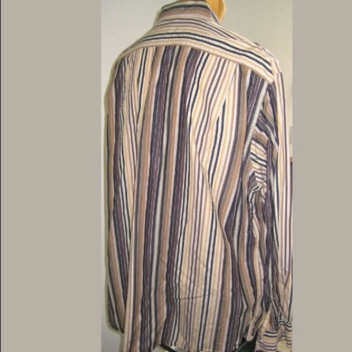 Gap VINTAGE 1990s MENS GAP SHIRT BROWN TAN STRIPE CLASSIC FIT XL Size US XL / EU 56 / 4 - 3 Thumbnail