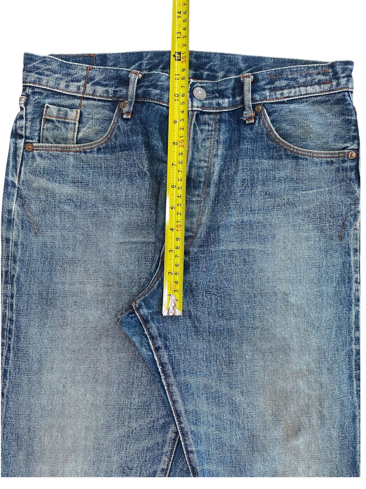 Japanese Brand Japanese Brand Acid Blue Wash Ripped Style Loose Jeans Size US 31 - 10 Thumbnail