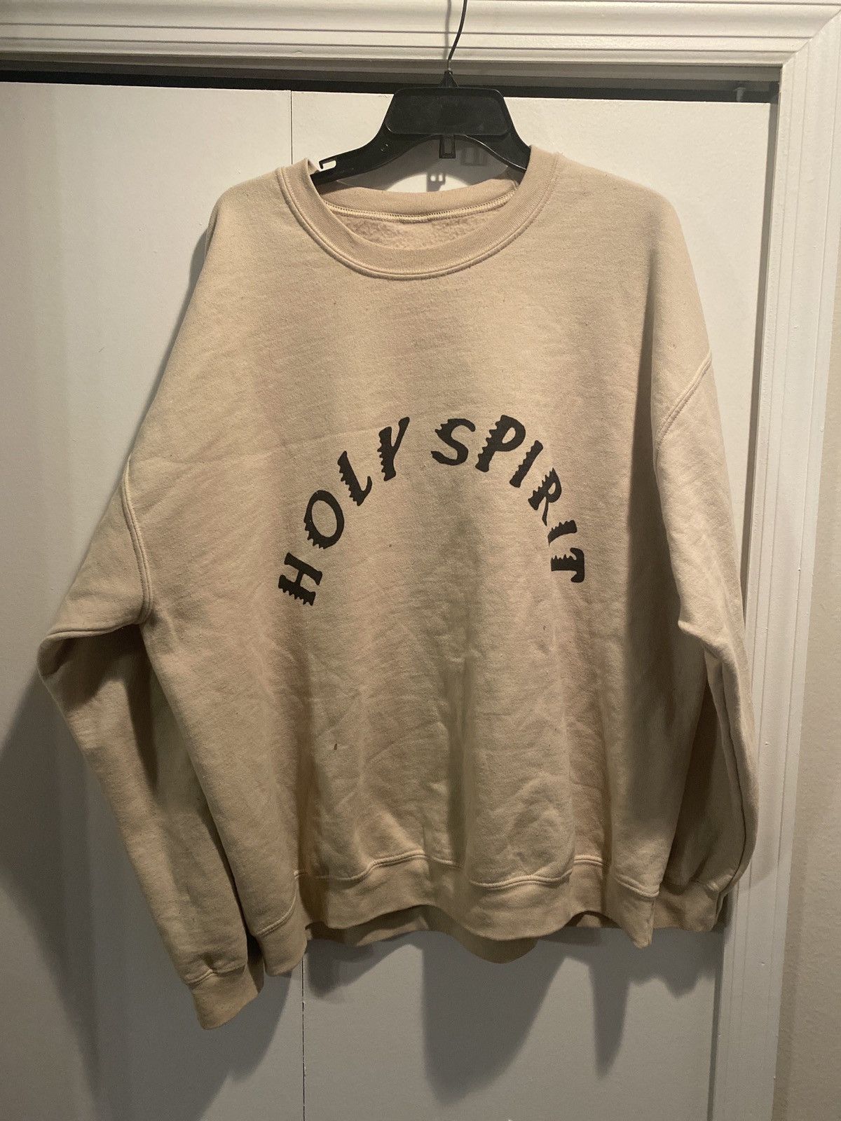 image of Kanye West Jesus Is King Holy Spirit Crewneck in Beige, Men's (Size XL)