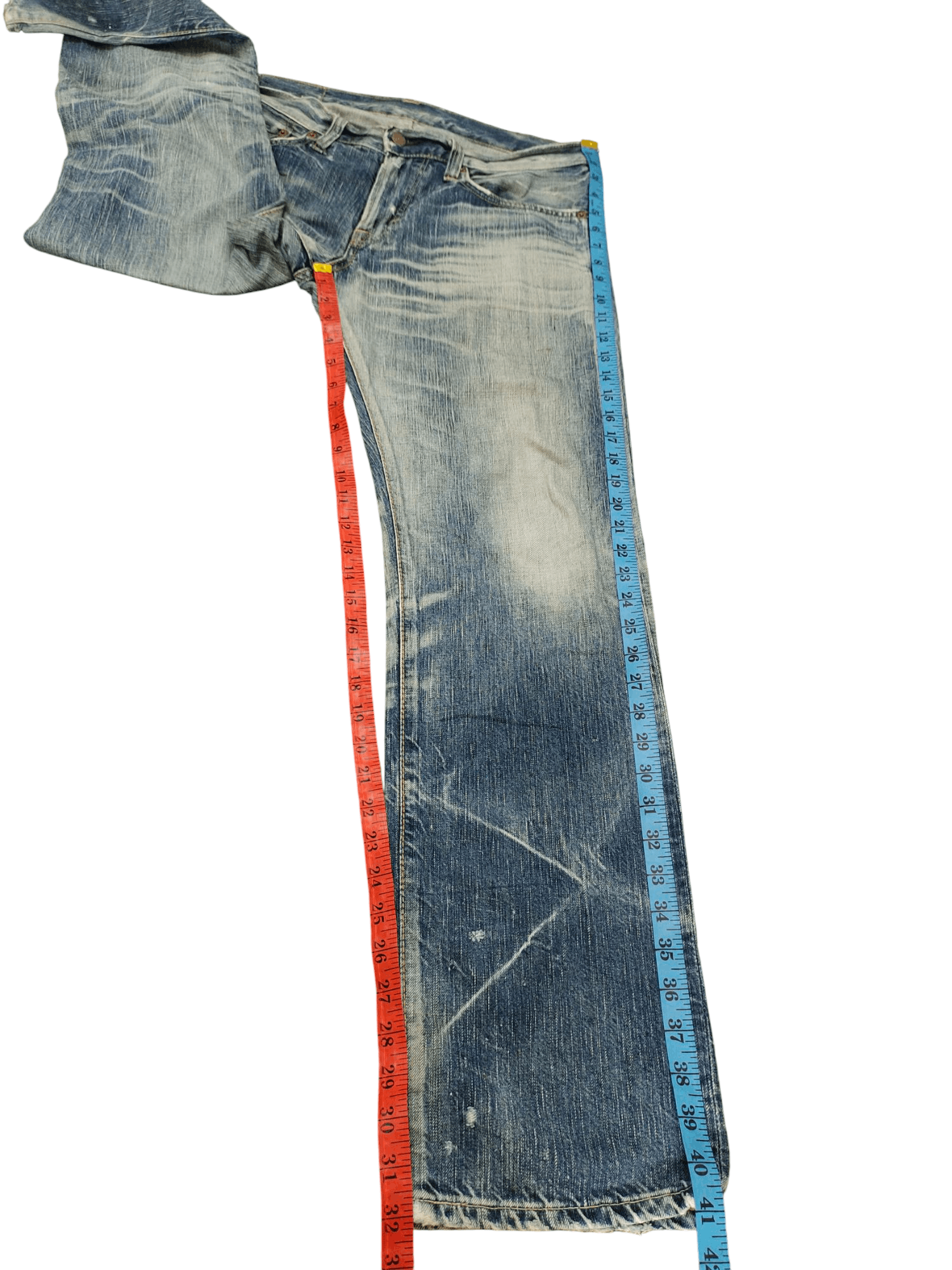Edwin Vintage Edwin 503 Distress Faded Clawmark Denim Jeans Size US 33 - 16 Thumbnail