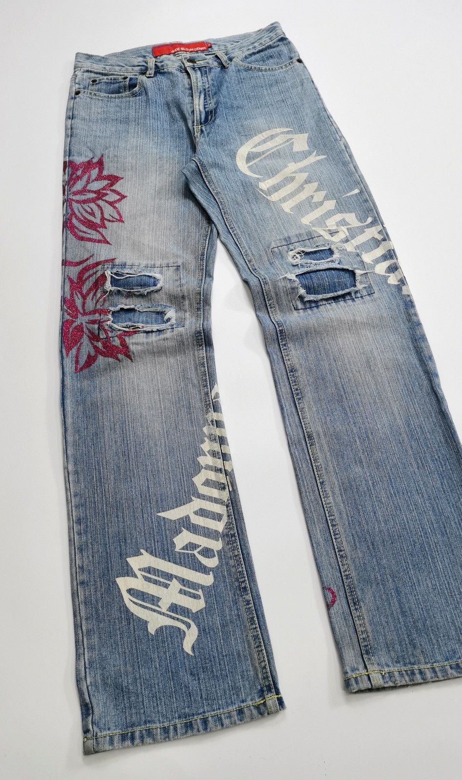 Le Grande Bleu (L.G.B.) Madonnalily Christianity Jude Bloom Prints Denim Jeans Size US 29 - 3 Thumbnail