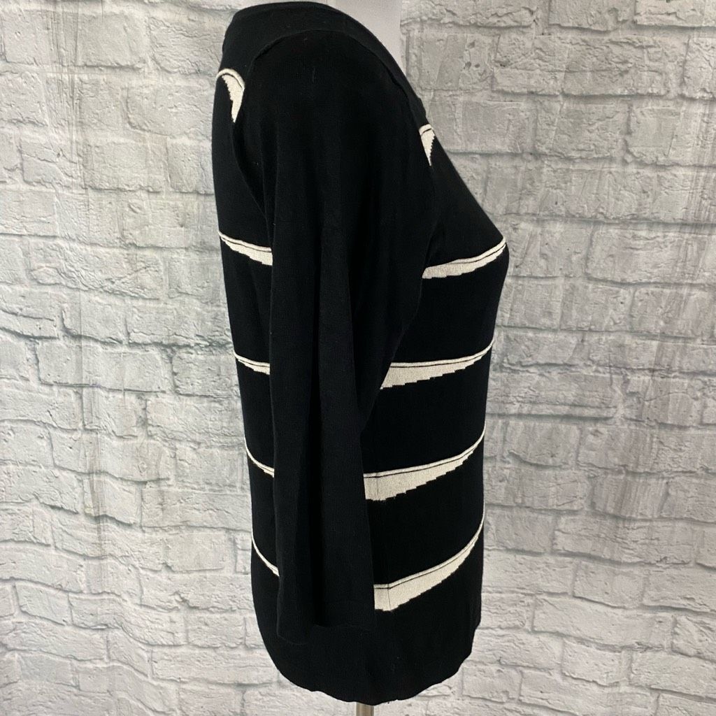 Other Venini women M scoopneck stripe sweater 3/4 sleeves black & Size M / US 6-8 / IT 42-44 - 5 Thumbnail
