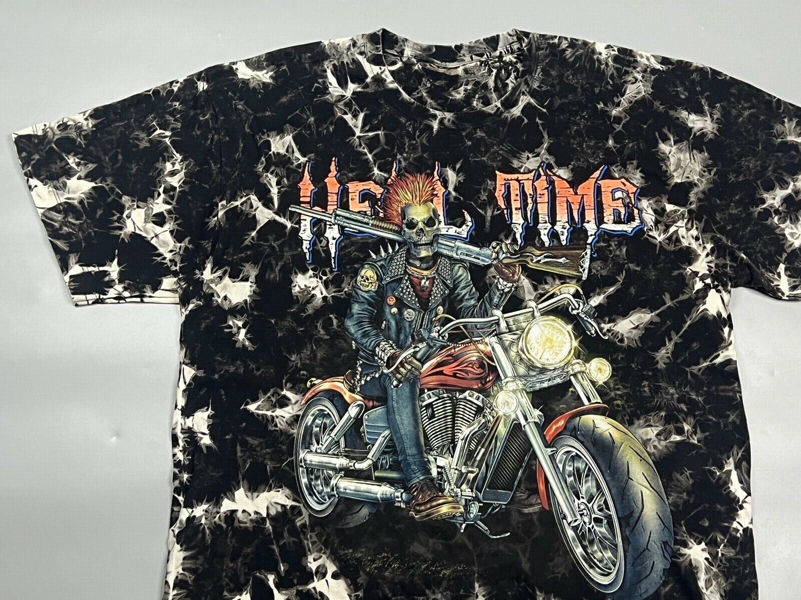 Vintage vintage retro "Hell Time" biker men's t-shirt Size US XXL / EU 58 / 5 - 3 Thumbnail
