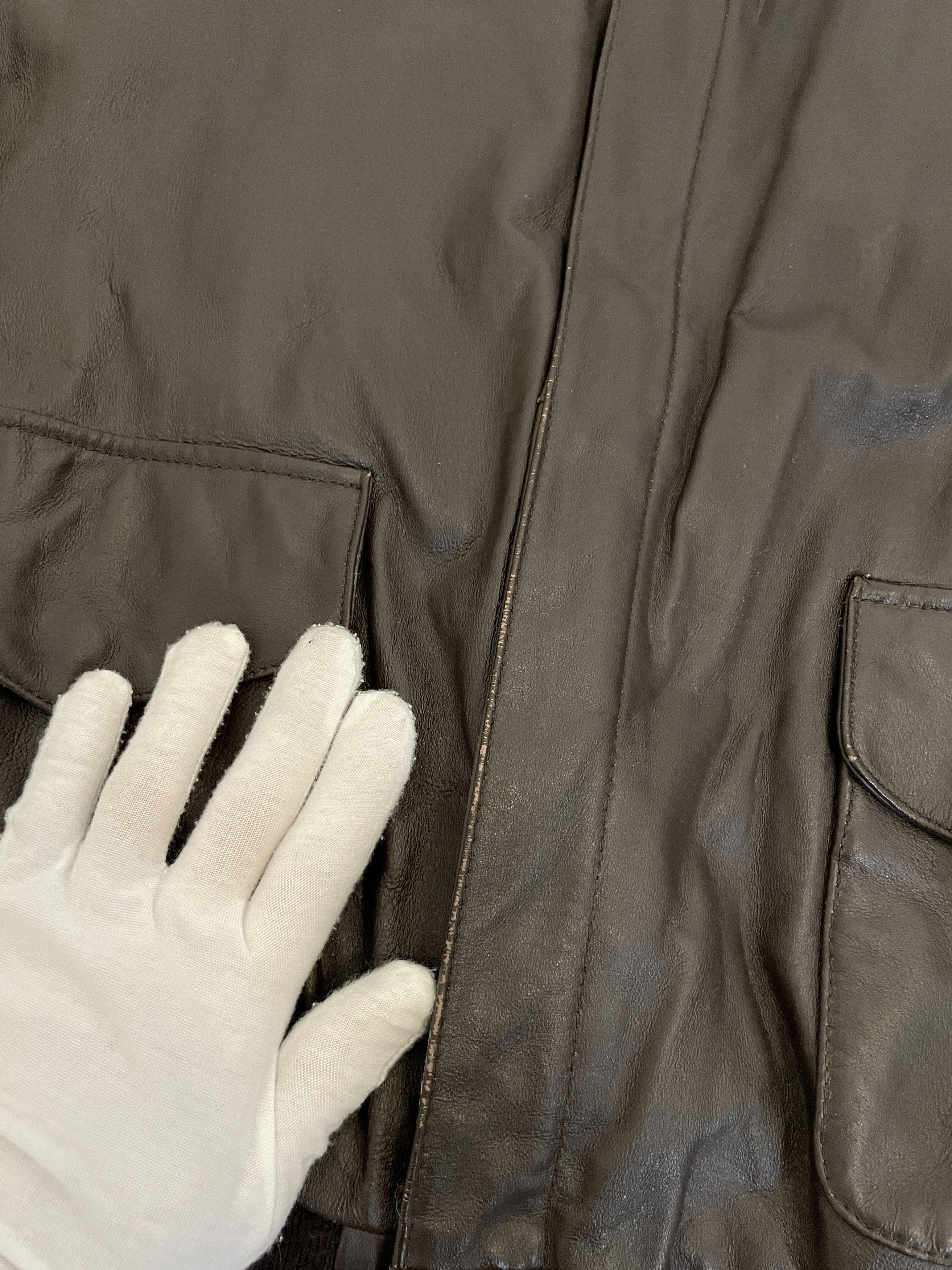 Other Vintage 90`s Airborne AirForce Genuine Leather Bomber Jacket Size US L / EU 52-54 / 3 - 5 Thumbnail