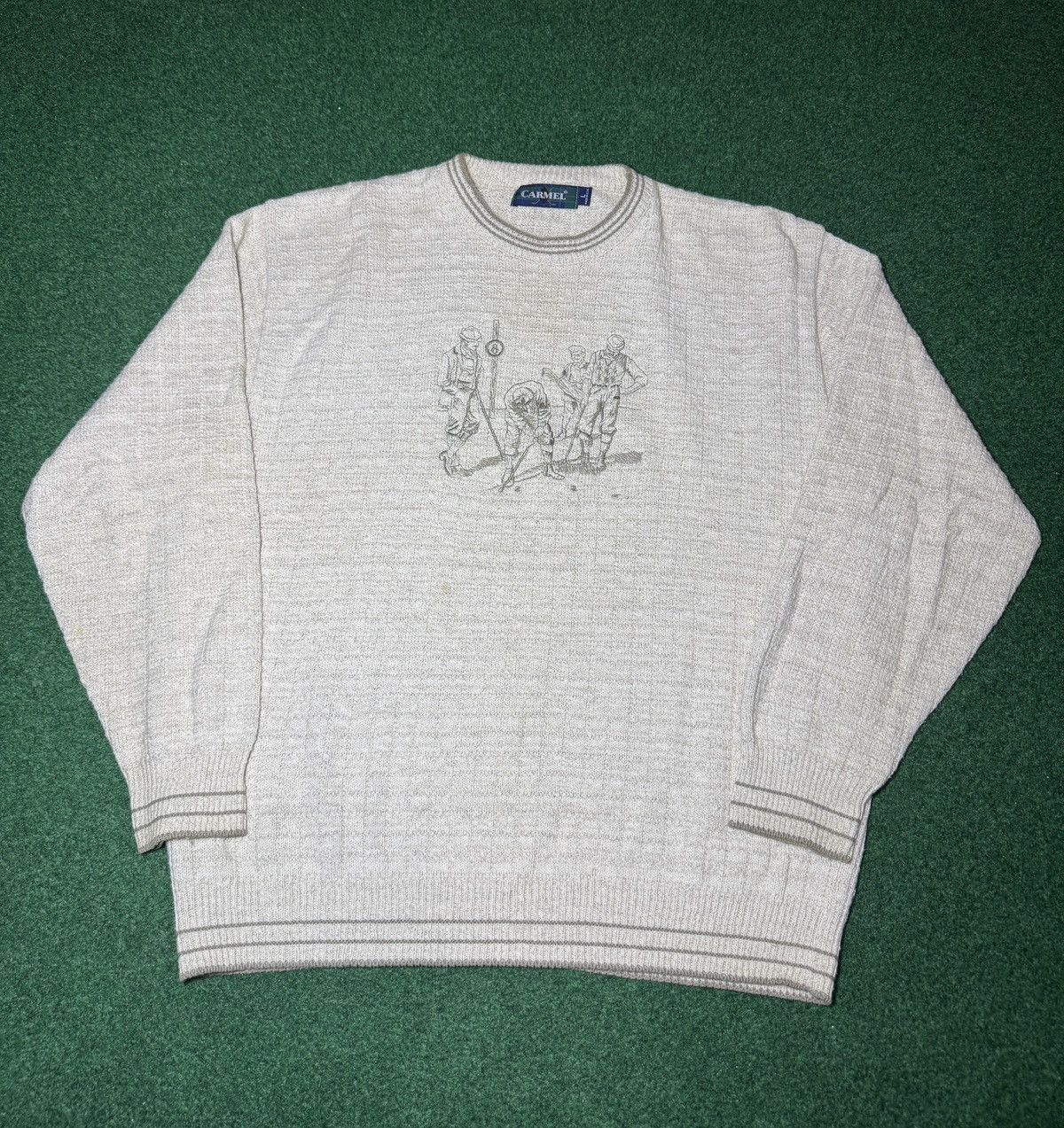 Vintage Caramel Golf Pullover Large Knit Crewneck Sweater Sweatshirt Size US L / EU 52-54 / 3 - 1 Thumbnail