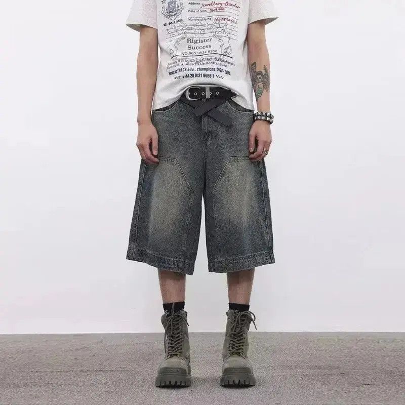 Japanese Brand Streetwear Retro Washed Blue Straight Jorts Shorts Size US 32 / EU 48 - 2 Thumbnail