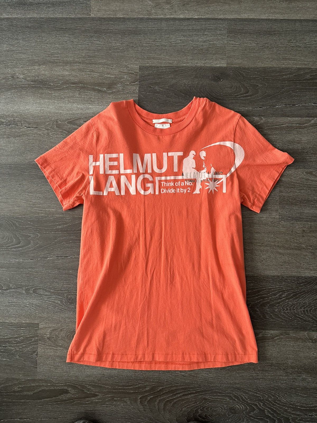 image of Helmut Lang Think Of A No. Divide By 2 T Shirt in Pink, Men's (Size Medium)