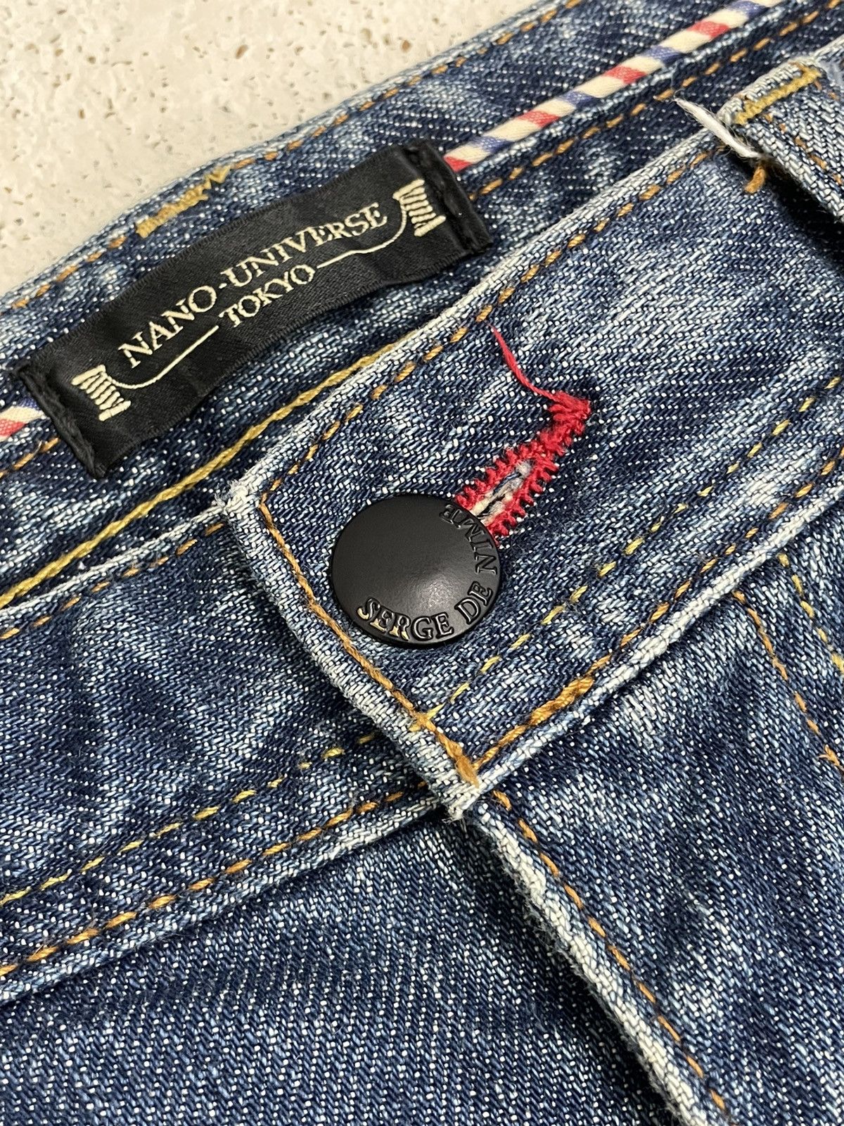 NANO universe × Number (N)ine Nano Universe Serge Denime Whiskering Denim Pants (AB24) Size US 33 - 12 Thumbnail