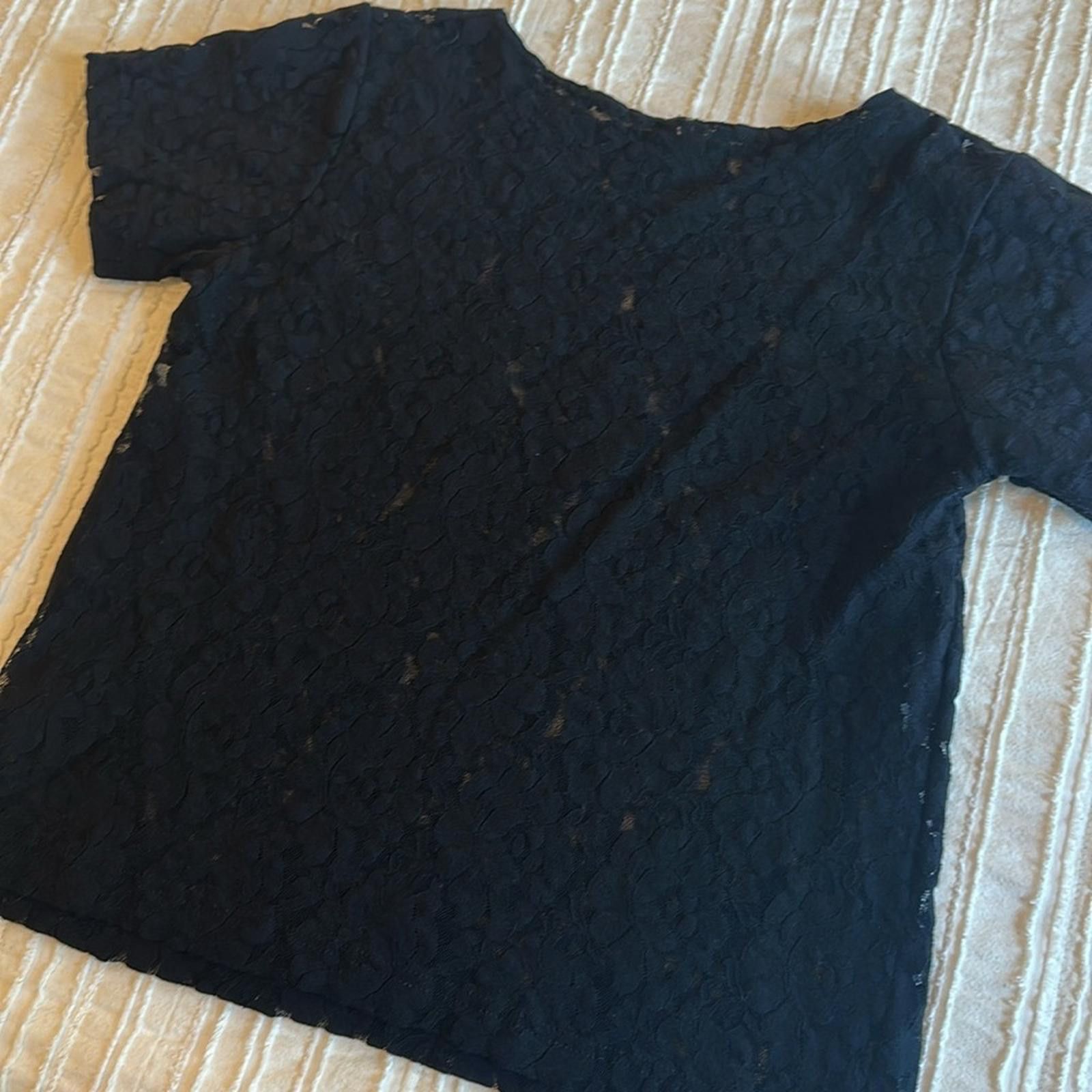 Vintage Vintage Lace Medium 6 Blouse 1980’s Black stretch Nylon Size M / US 6-8 / IT 42-44 - 5 Thumbnail