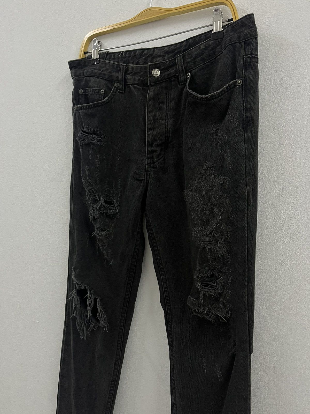 Ksubi Chitch Chop Rat Attack Black Distressed Jeans Size US 32 / EU 48 - 3 Thumbnail