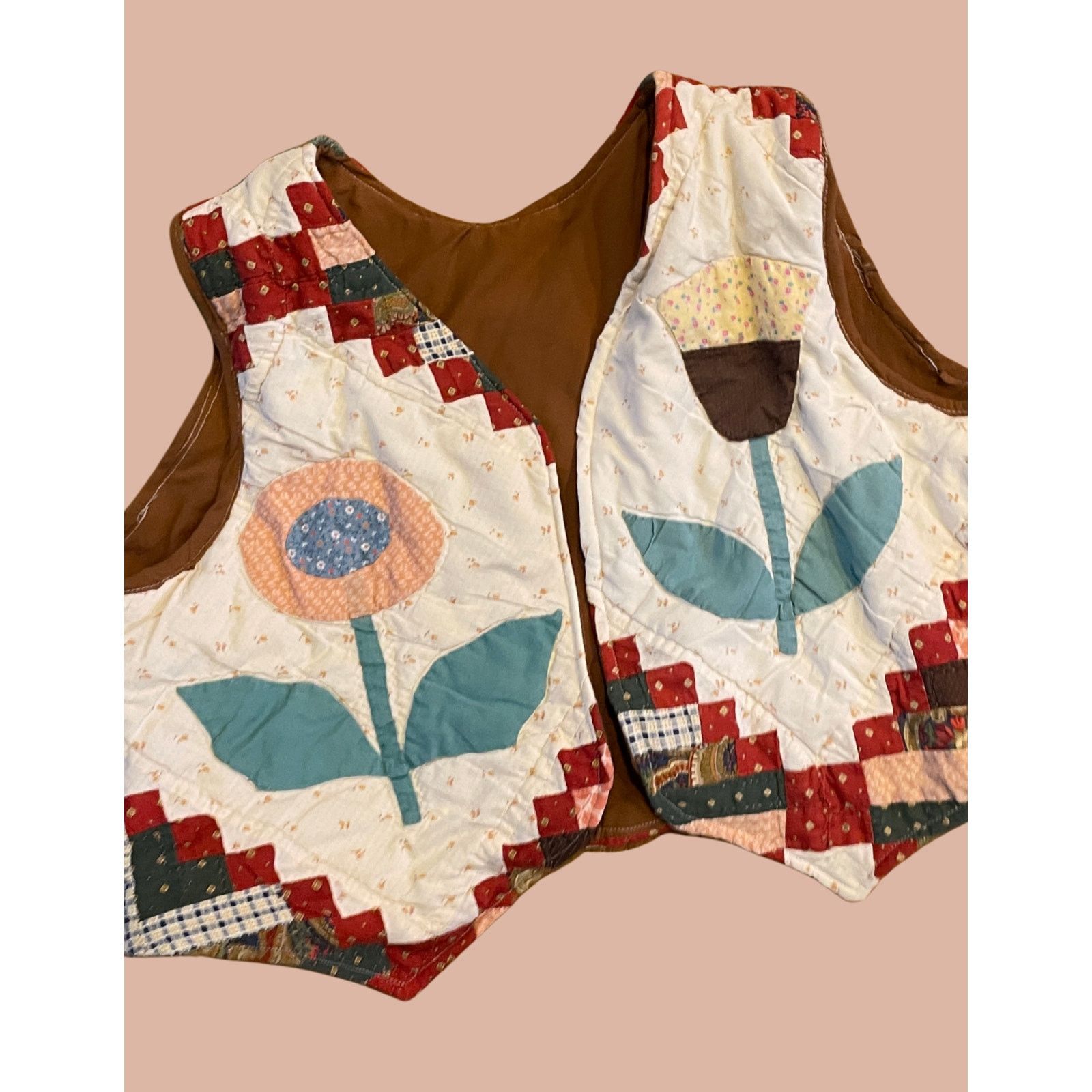 Handmade Handmade Quilted Vest | Boho Indie Maximalist Reworked Size ONE SIZE - 3 Thumbnail