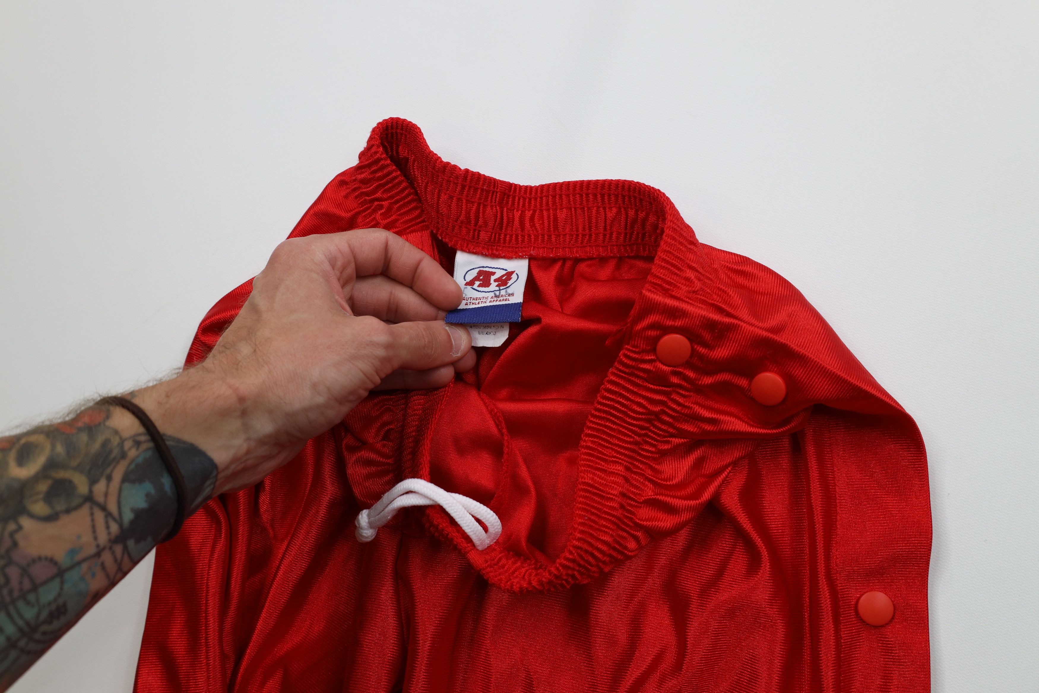 Vintage Vintage 90s Streetwear Tearaway Sweatpants Pants Red Size US 34 / EU 50 - 7 Thumbnail