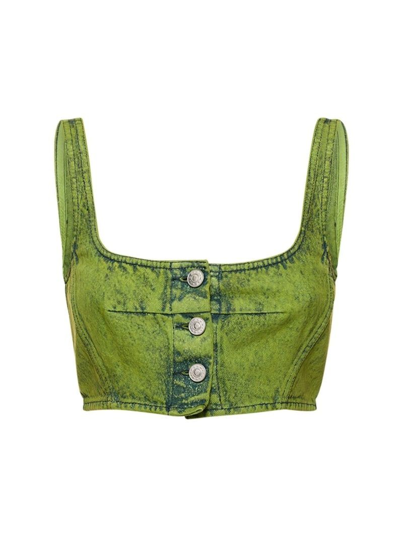 Marni o1f1d3z0725 Bleached Cropped Top in Green Size S / US 4 / IT 40 - 1 Thumbnail