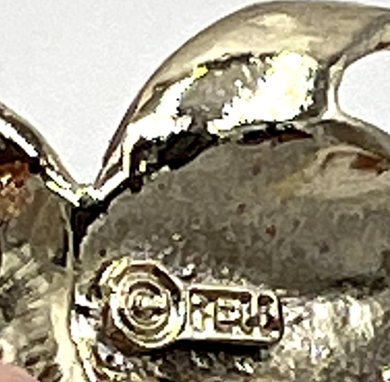Pelle Pelle Pell Silvertone Champagne & Green Rhinestone Owl Brooch Size ONE SIZE - 5 Thumbnail