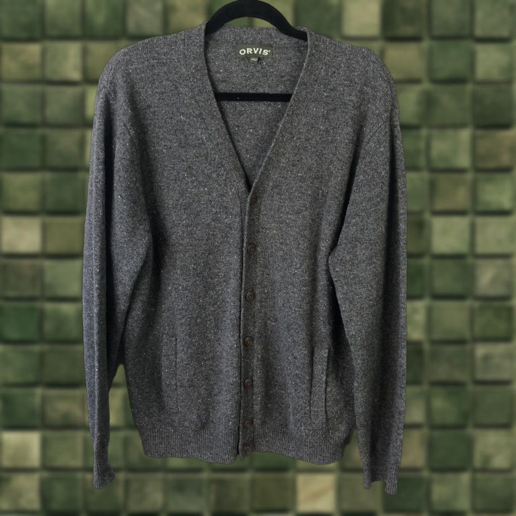 Orvis Orvis Cardigan Sweater Mens Medium Gray 100% Wool V-Neck Pockets Button Front Knit Lightweight Casual Fall Winter Vintage No Size US M / EU 48-50 / 2 - 1 Thumbnail
