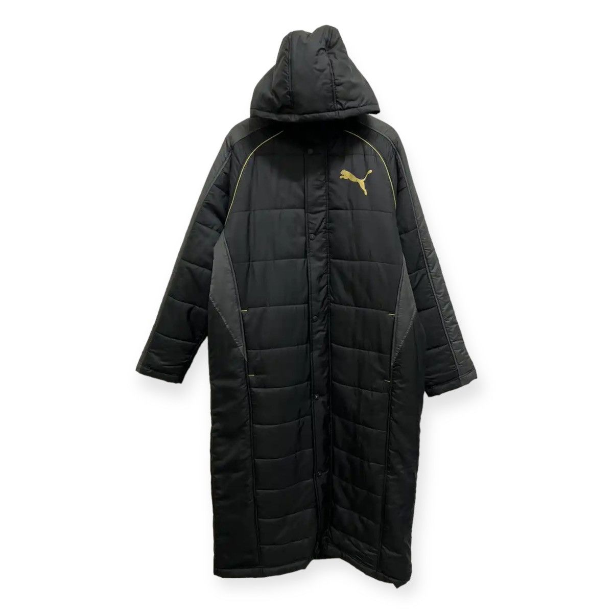 image of Puma Puffer Long Jacket Hoodie in Black, Men's (Size Large)