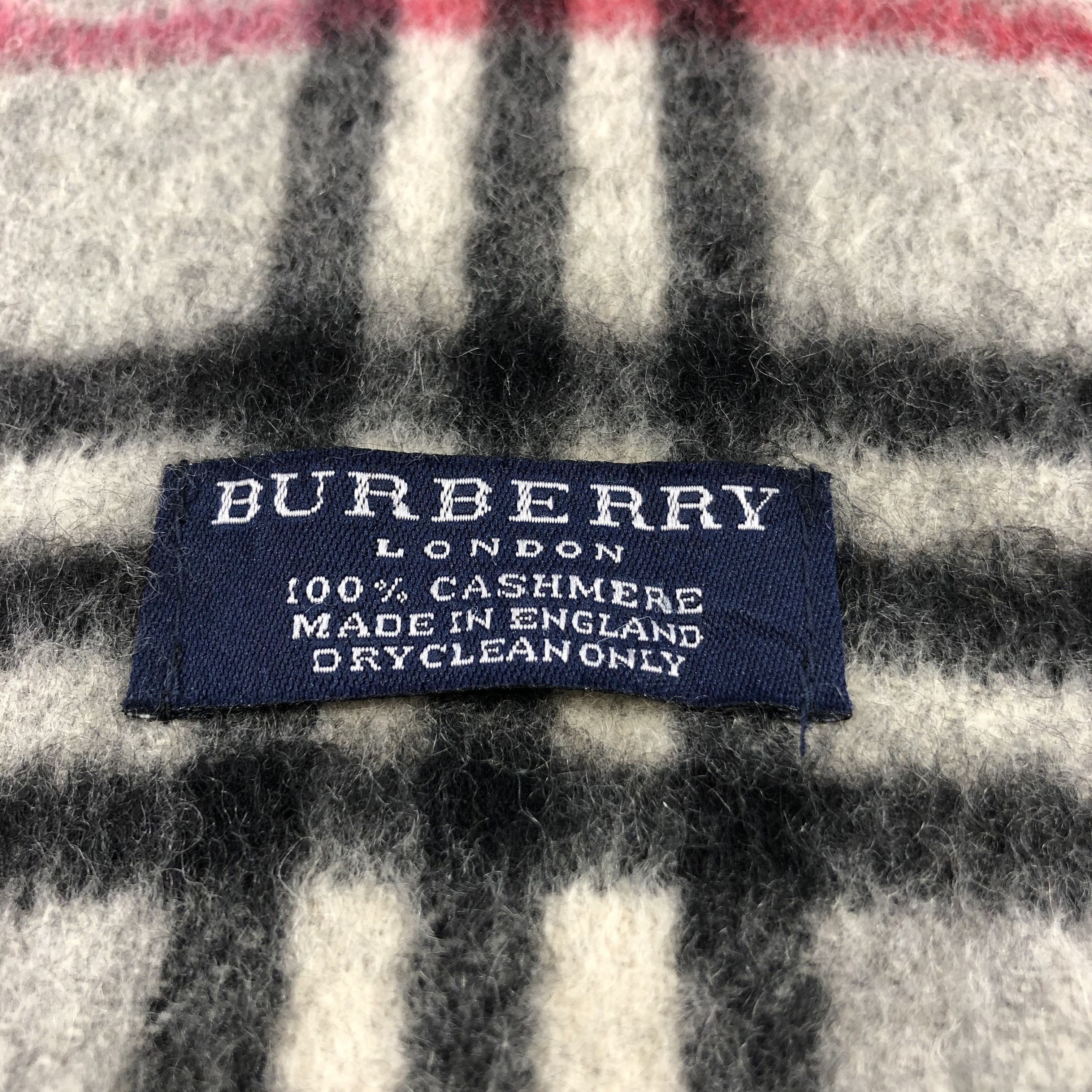 Burberry Burberry Nova Check Grey Cashmere Scarf Muffler V738 Size ONE SIZE - 4 Thumbnail