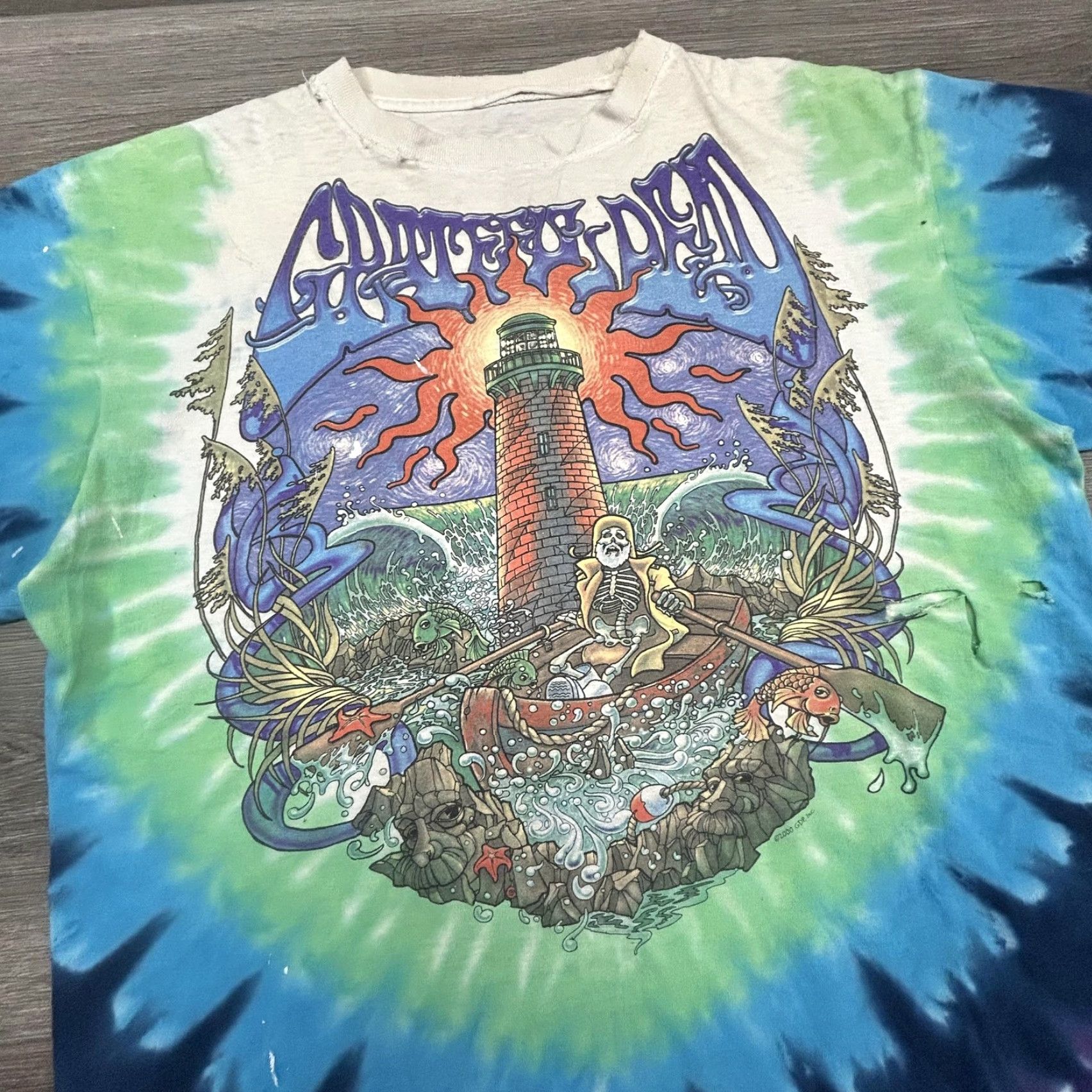 Liquid Blue Vintage Grateful Dead Shirt Mens XL Tie Dye Lighthouse Skeleton 2000 GDP Ocean Shirt Size US XL / EU 56 / 4 - 3 Thumbnail