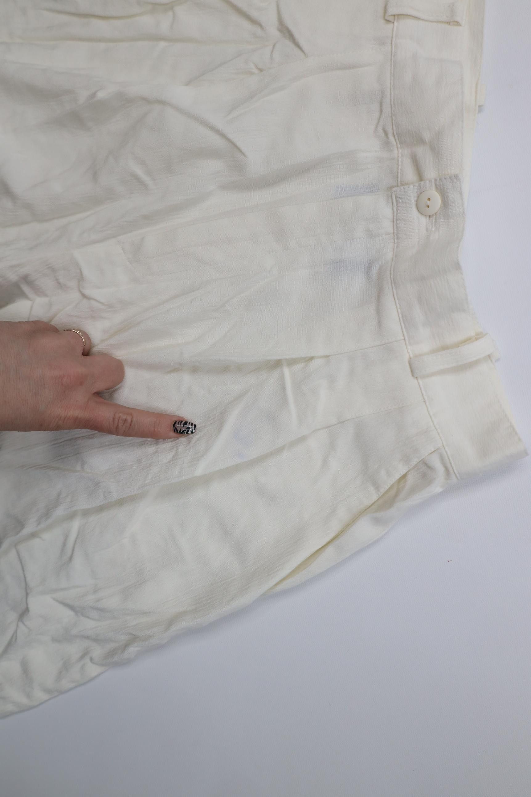 Vintage Vtg 90s Streetwear Gabardine Baggy Chino Shorts Cream USA Size 32" / US 10 / IT 46 - 6 Thumbnail