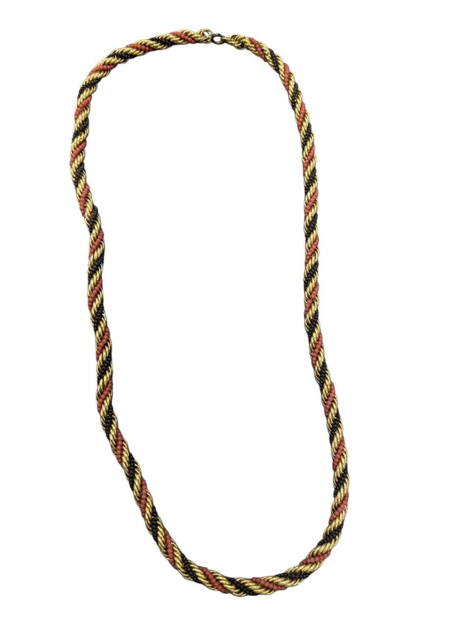 Vintage VINTAGE GOLD COATED AND BLACK TWISTED ROPE CHAIN NECKLACE Size ONE SIZE - 1 Thumbnail