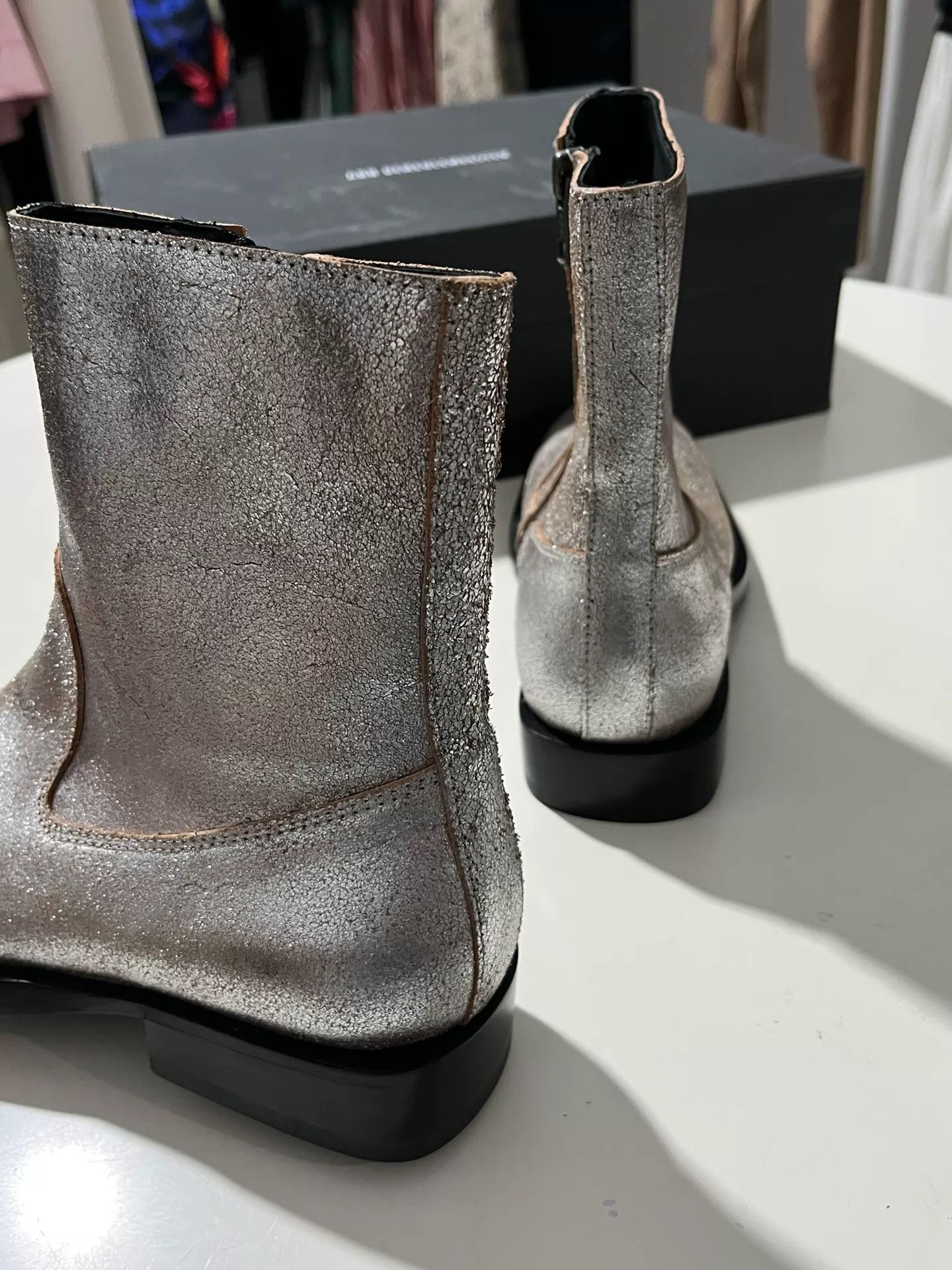 Ann Demeulemeester Ann Demeulemeester New Boots Square Toe Silver 36 Size US 6 / IT 36 - 4 Thumbnail