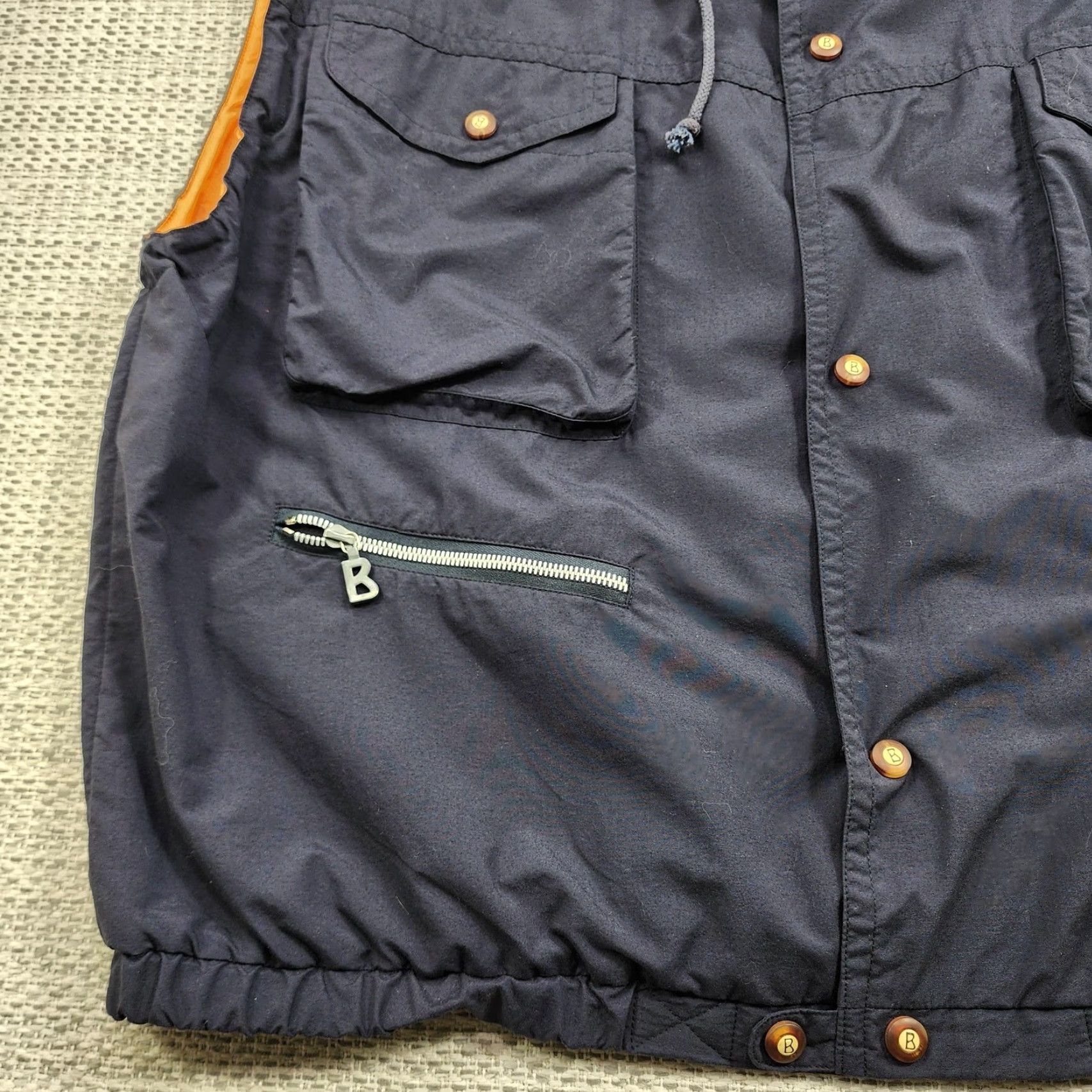 Bogner VINTAGE Bogner Vest Mens 2XL Navy Blue Lined Utility Multi Pocket Zipper Pockets Made in Germany Size US XXL / EU 58 / 5 - 3 Thumbnail
