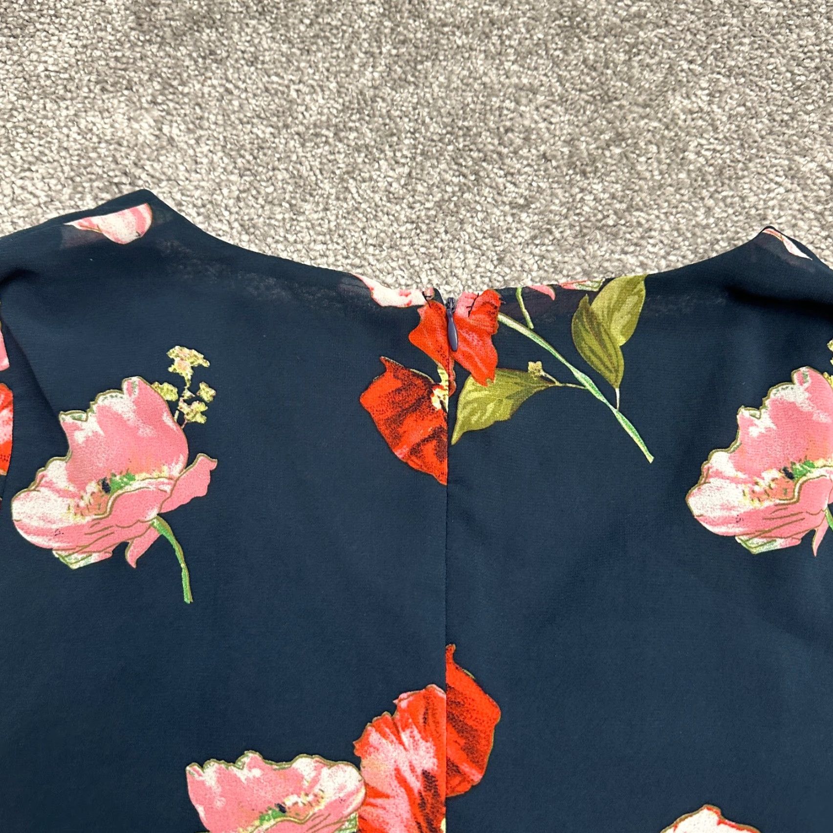 Bloomingdale's Aqua Bloomingdale's Cropped Top Womens S Blue Floral Bell Sleeve Peplum Size S / US 4 / IT 40 - 3 Thumbnail