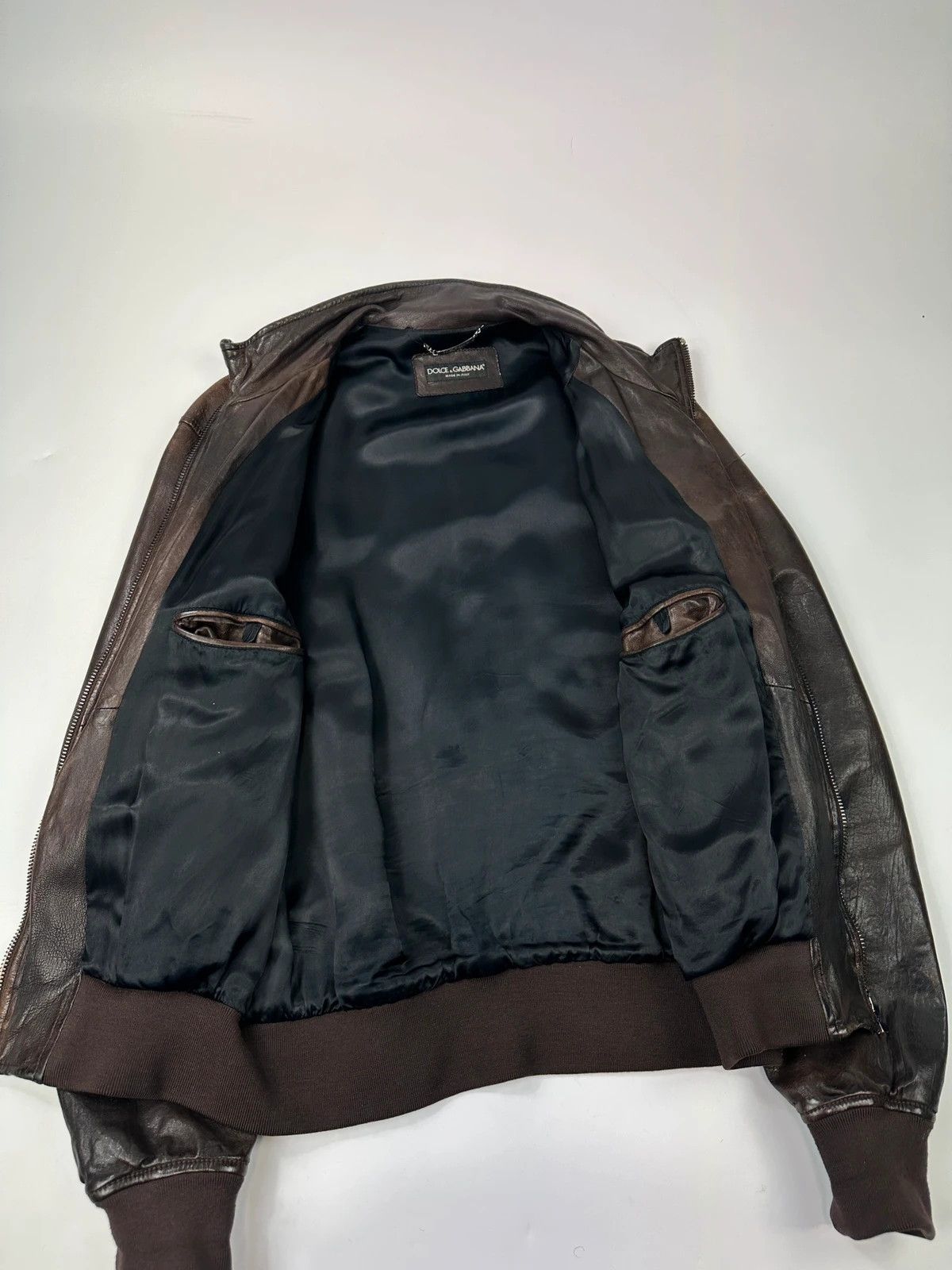 Dolce & Gabbana Dolce & Gabbana 00’s Patinated Brown Leather Jacket Size US L / EU 52-54 / 3 - 11 Thumbnail