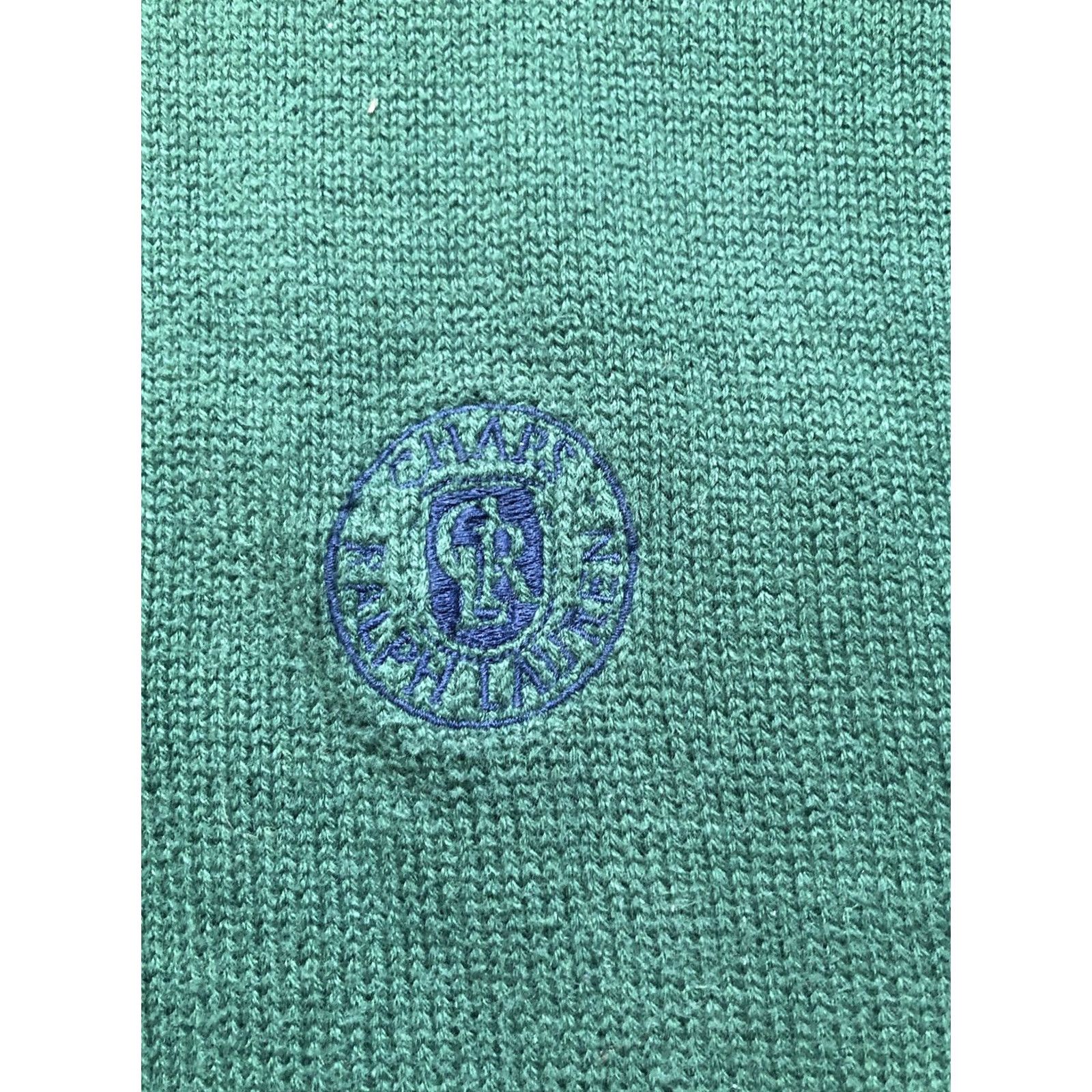 Chaps VINTAGE CHAPS Ralph Lauren Sweater Mens Large Green Cable-Knit Pullover Jacket Long Sleeve Collared Cotton Knit USA 80s 90s Preppy Classic Size US L / EU 52-54 / 3 - 6 Thumbnail