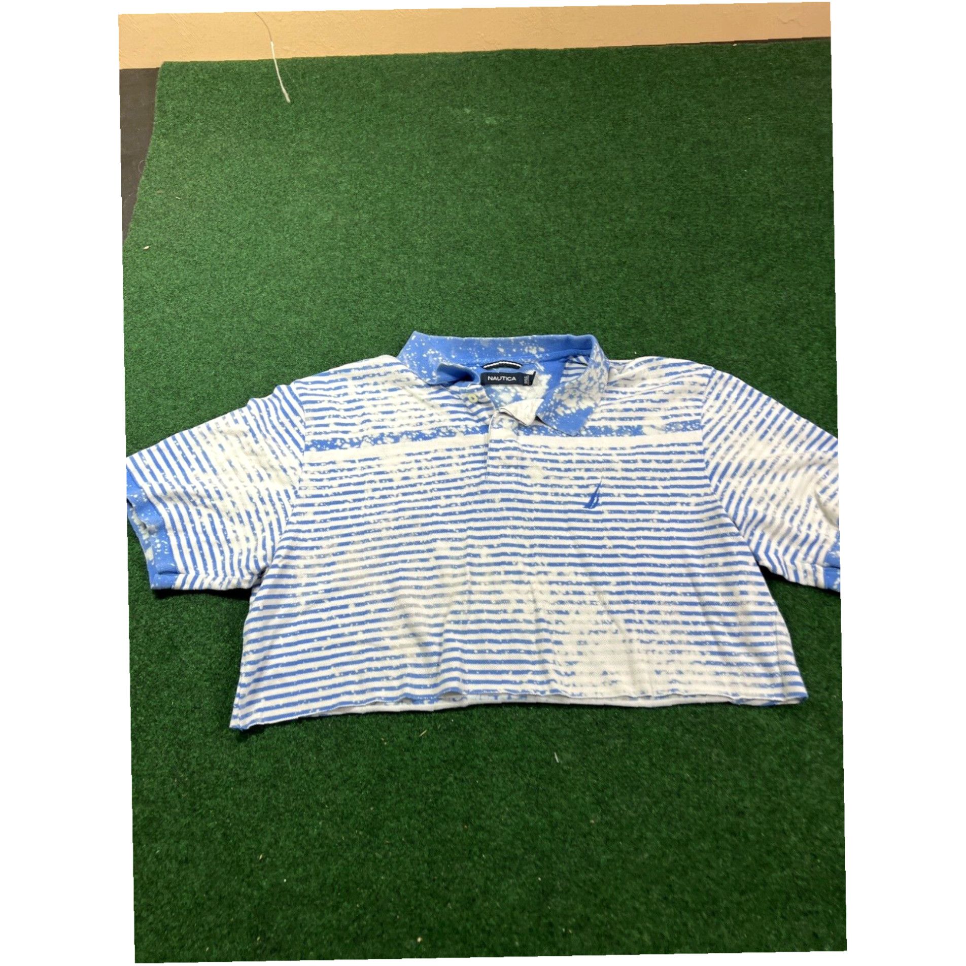 Nautica Bleached Nautica Polo Crop Top Size Large Fast Shipping Custom Dyed Size L / US 10 / IT 46 - 1 Thumbnail