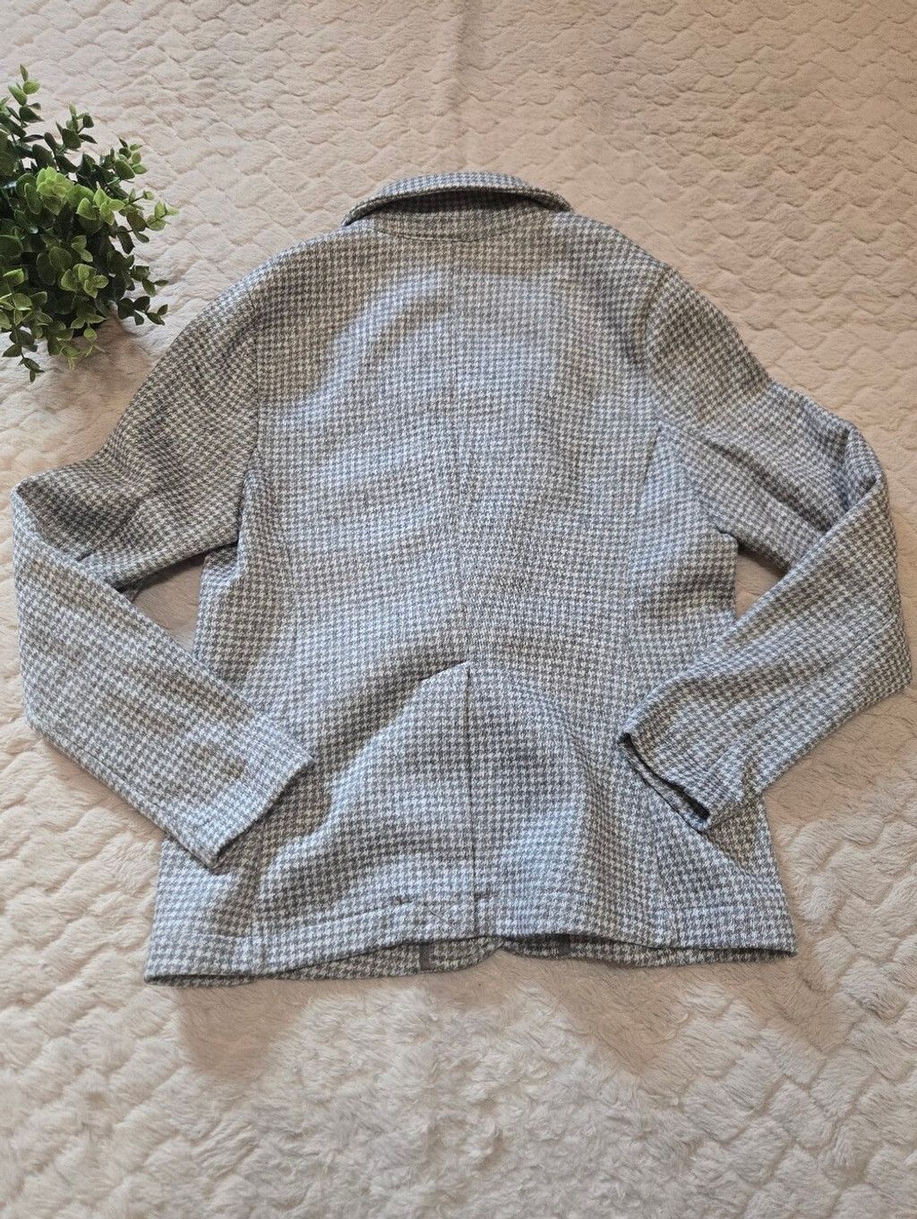 Lands' End Lands' End Gray Houndstooth Knit Classic Preppy Academia Off Size S / US 4 / IT 40 - 5 Thumbnail