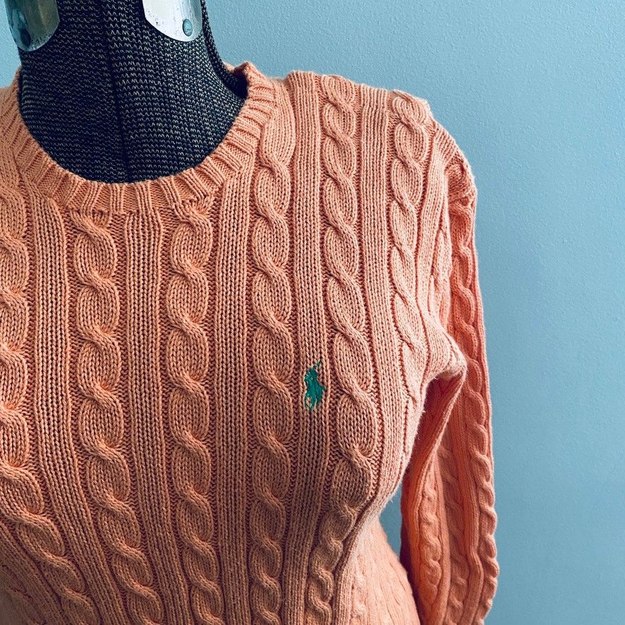 Ralph Lauren Ralph Lauren orange cableknit sweater Size S / US 4 / IT 40 - 2 Thumbnail