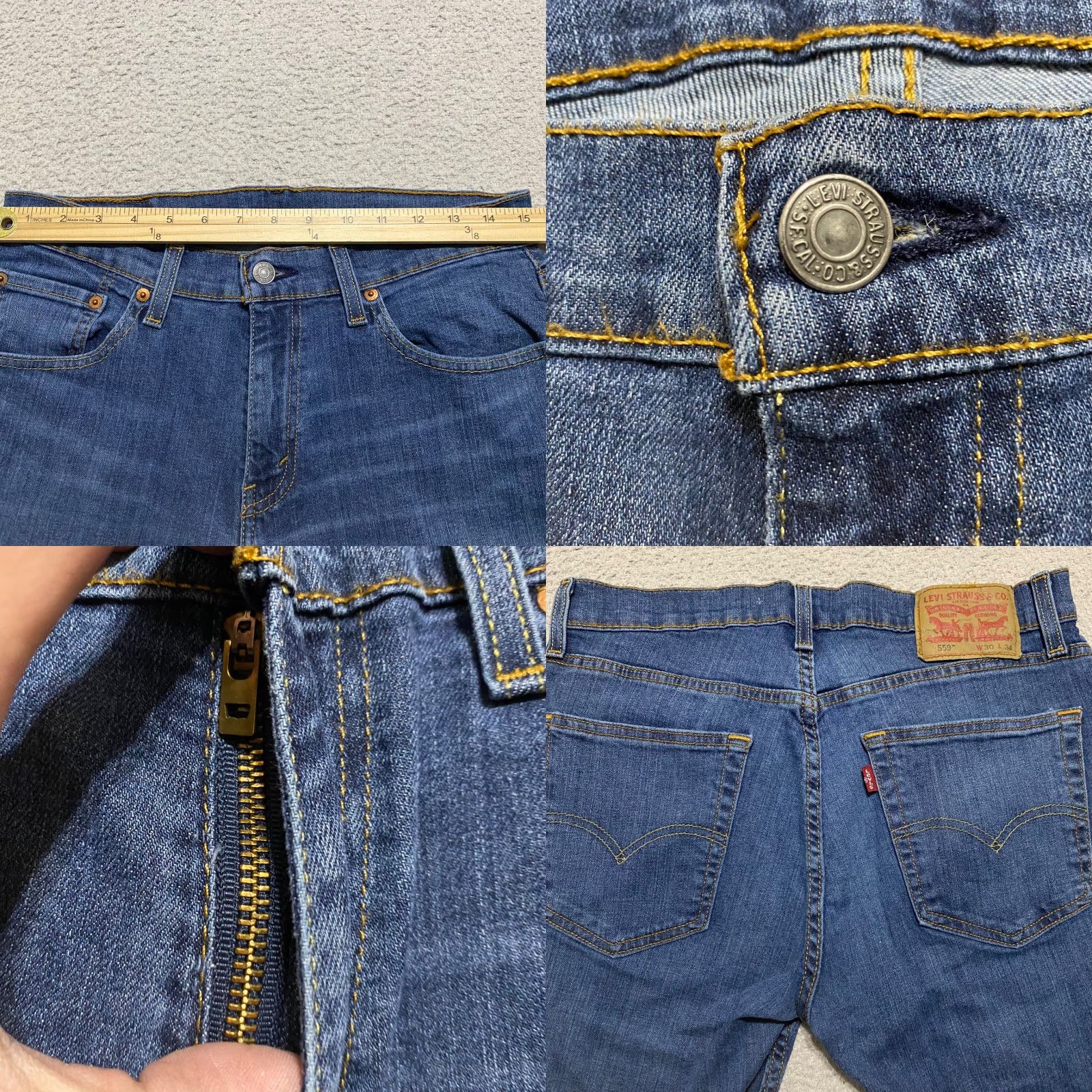 Levi's Levi's 559 Jeans Mens 30x34 Blue Denim Medium Wash Relaxed Straight Mid Rise 5-Pocket Design Navy Mens Jeans 559 500 Series Size US 30 / EU 46 - 8 Thumbnail