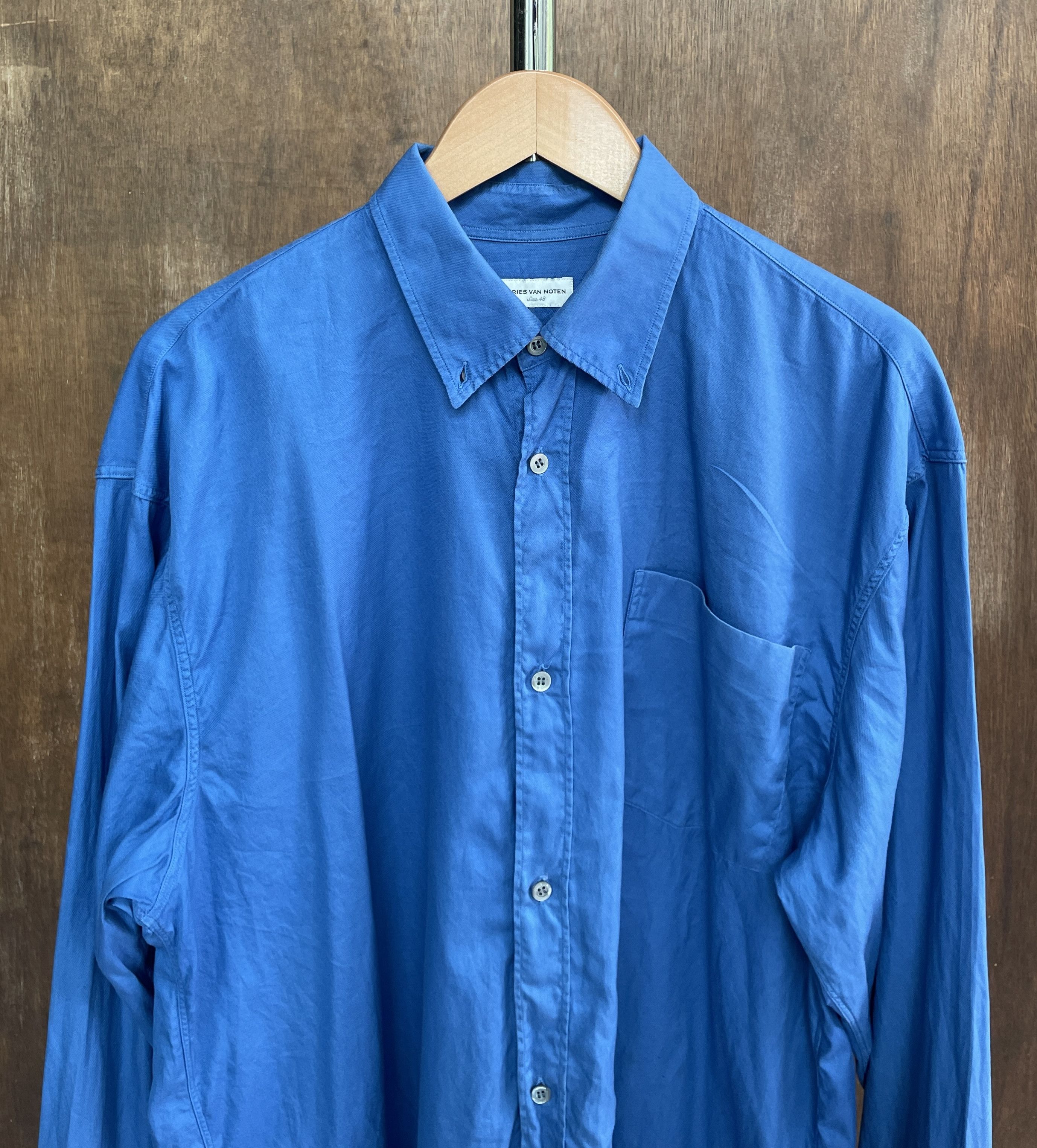 Dries Van Noten DRIES VAN NOTEN Classic Royal Blue Shirt Size US L / EU 52-54 / 3 - 4 Thumbnail