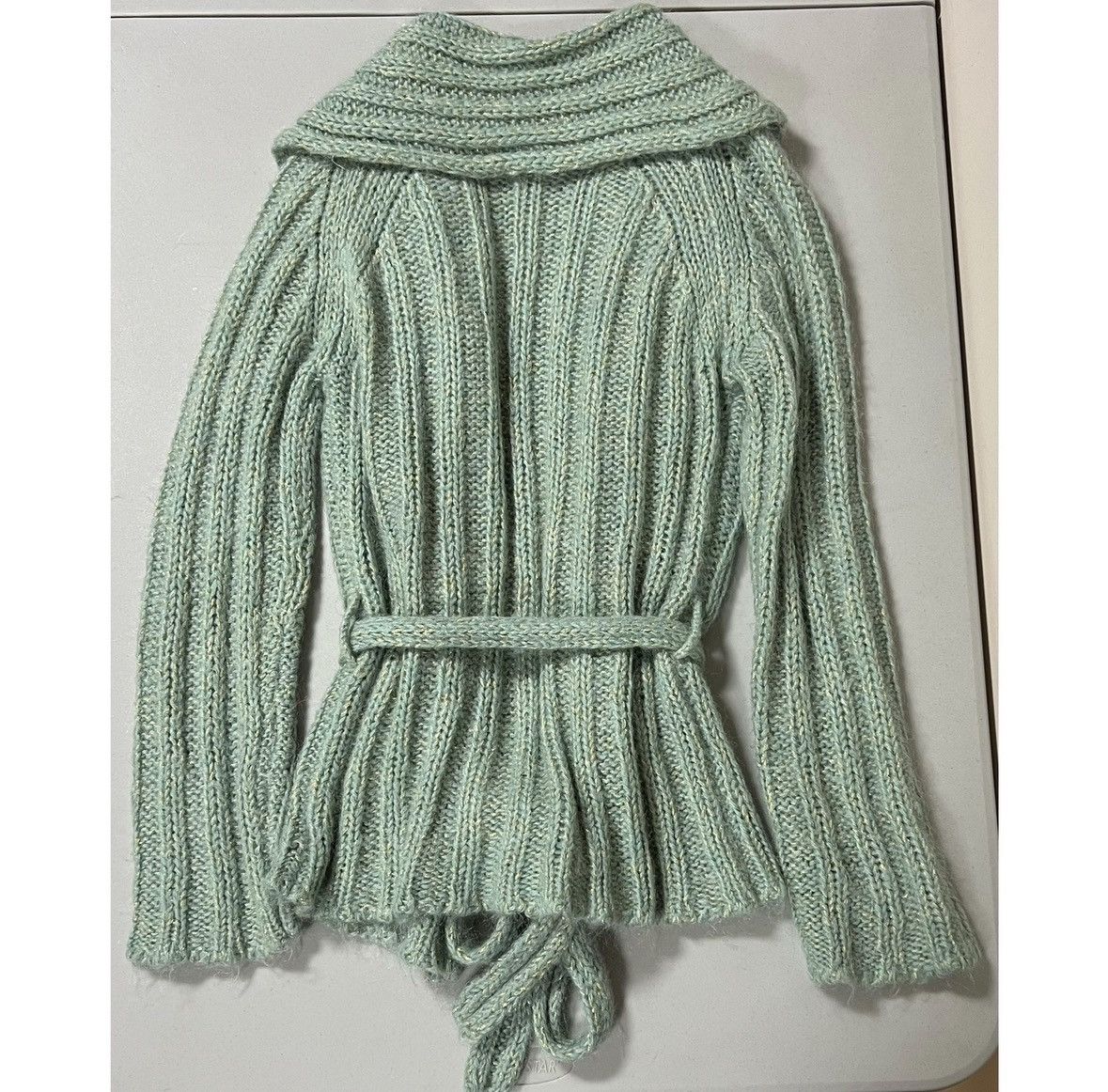 Bebe Bebe Mint Green Gold Knit Sweater Cardigan Outwear Size S ✨ Size S / US 4 / IT 40 - 5 Thumbnail