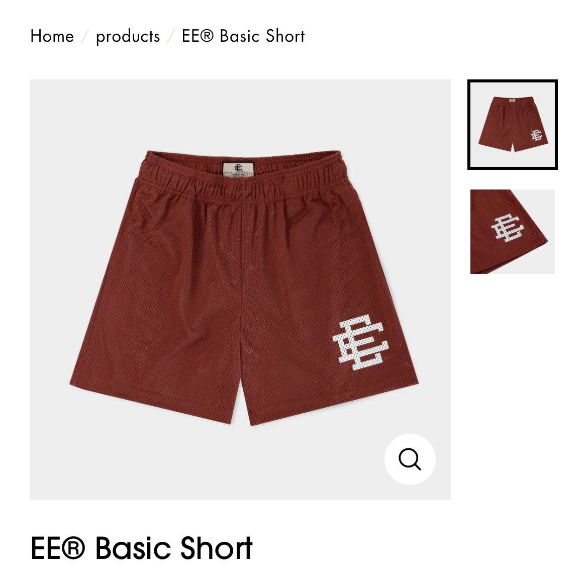 Size XL/XLarge - Eric Emanuel EE Basic Shorts Cinnabar - FREE online SHIPPING