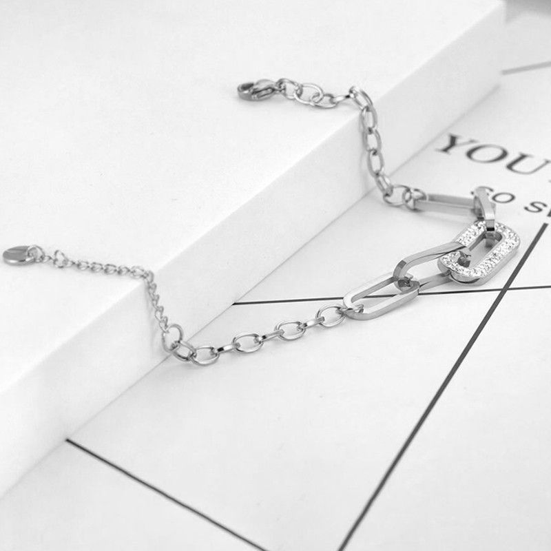 Other Stainless Steel CZ Crystal Chain Bracelet (S) Size ONE SIZE - 3 Thumbnail