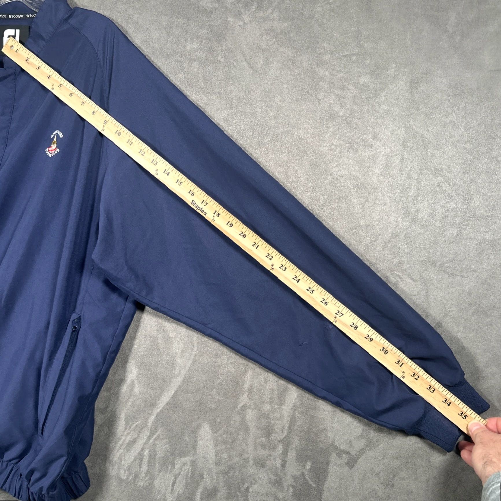 Footjoy FootJoy Governors Club Golf Mens Performance Jacket Pullover 1/4 Zip XL Blue Windbreaker Regular Size Jacket Mens Blue FootJoy Size US XL / EU 56 / 4 - 7 Thumbnail