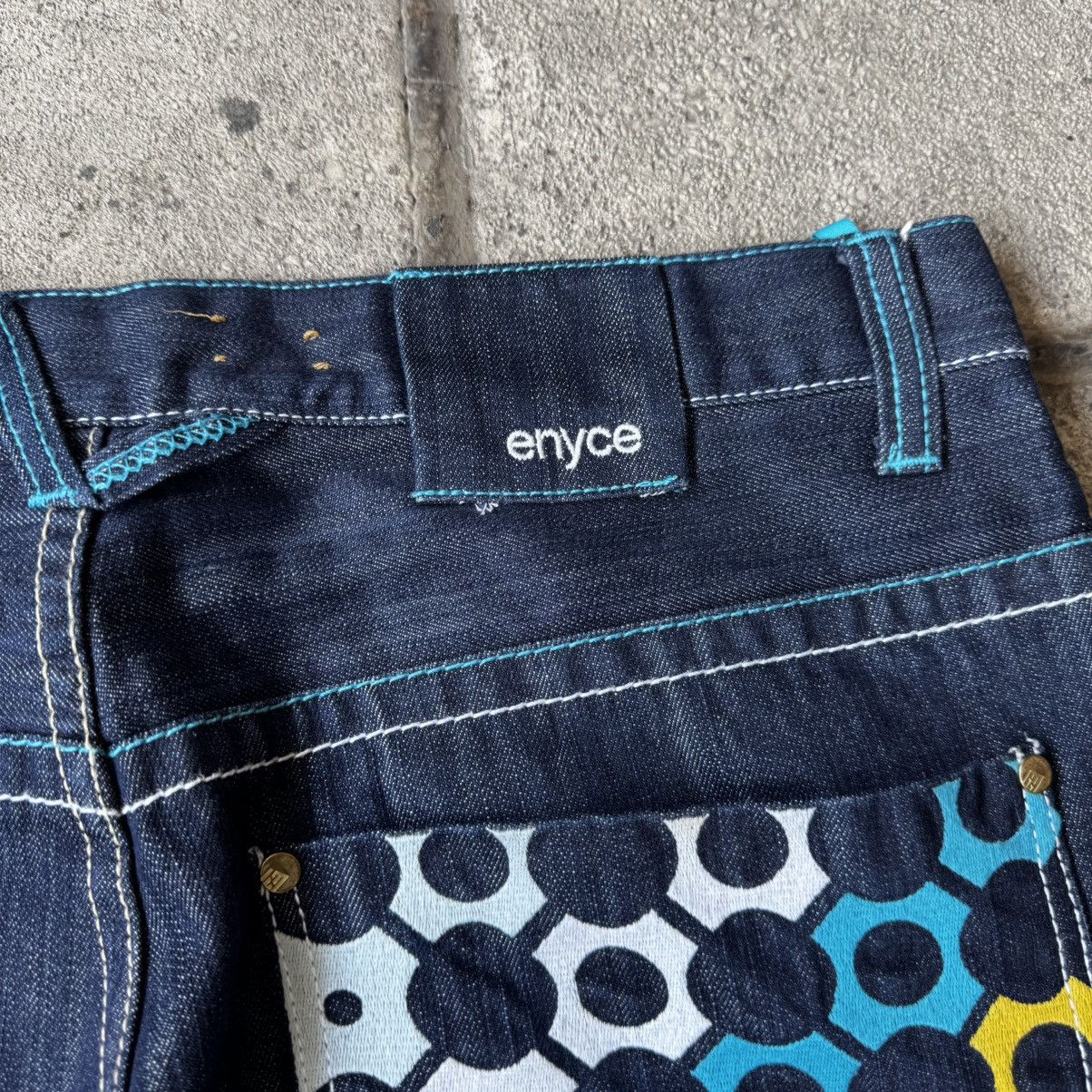 Enyce BAGGY VINTAGE Y2K ENYCE HEX STYLE EMBROIDERED DENIM JEANS Size US 34 / EU 50 - 7 Thumbnail