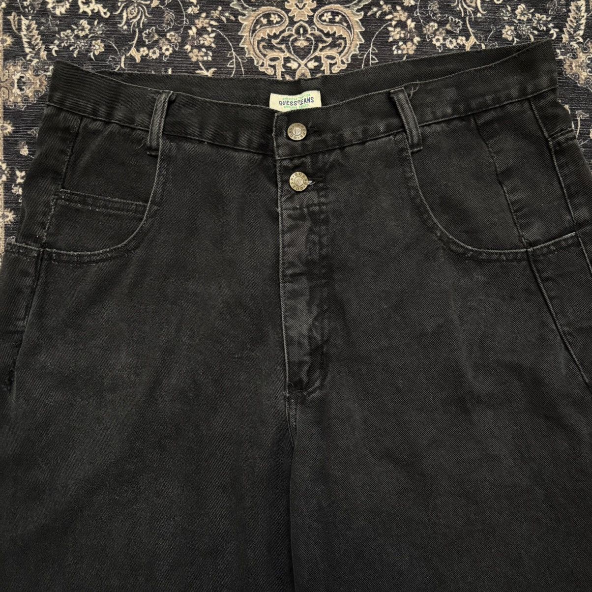 Guess Vintage Guess Jeans Black Wide Leg Baggy Jorts Size US 36 / EU 52 - 2 Thumbnail