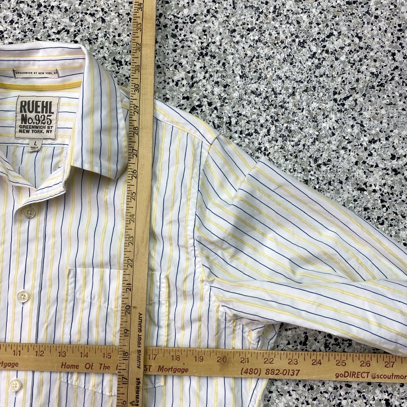 Vintage Ruehl No 925 Shirt Mens Large White Striped Classic Fit Long Sleeve Button Up Size US L / EU 52-54 / 3 - 3 Thumbnail