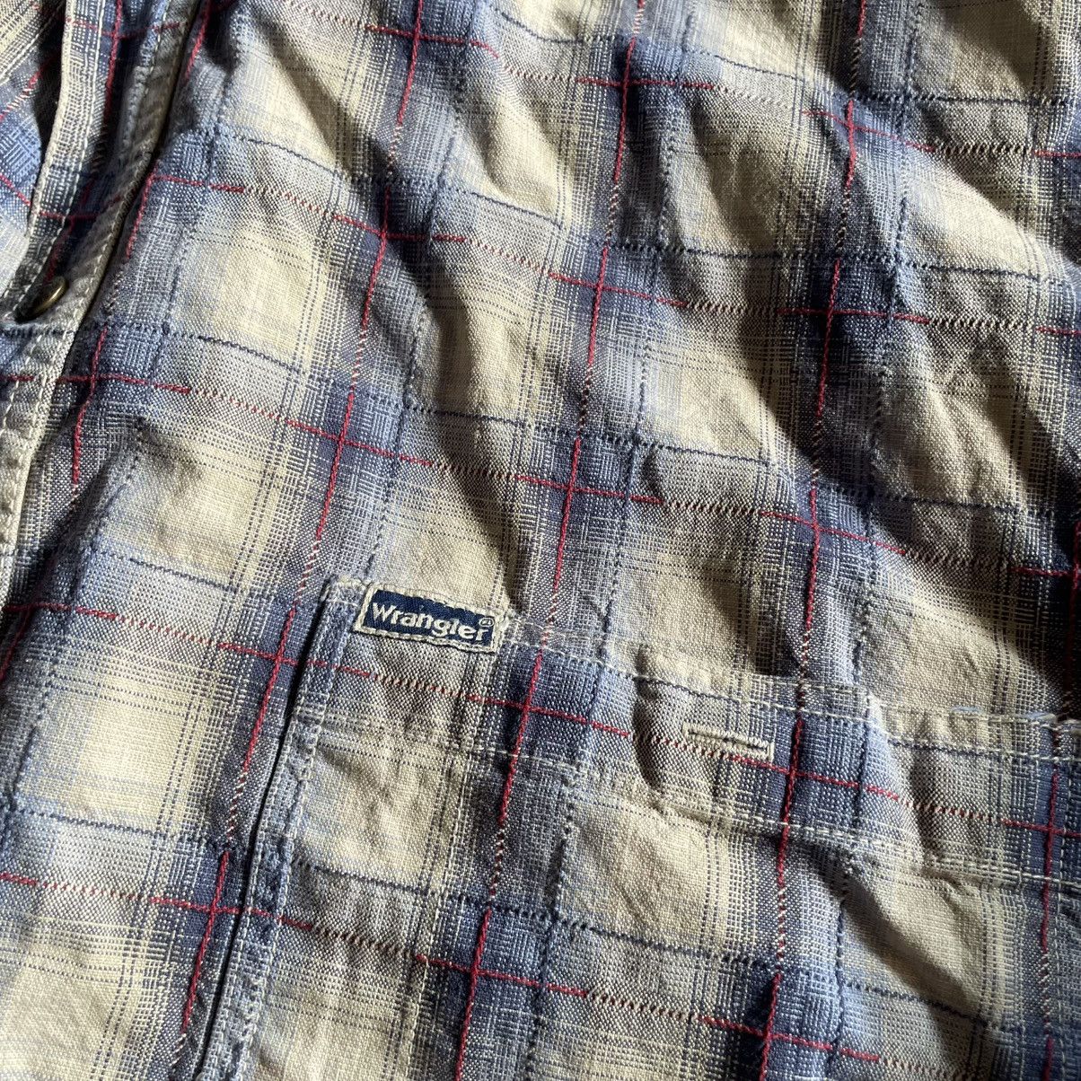 Vintage × Wrangler Rare 90s Vintage Wrangler indigo Aztec Western Shirt Strip Size US XXL / EU 58 / 5 - 7 Thumbnail