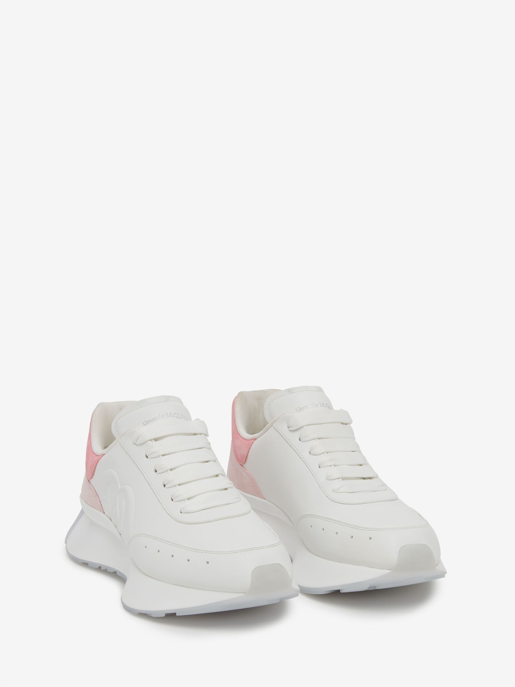 Alexander McQueen o1w1db10925 Sprint Runner in White/Powder Pink Size US 7 / IT 37 - 2 Thumbnail